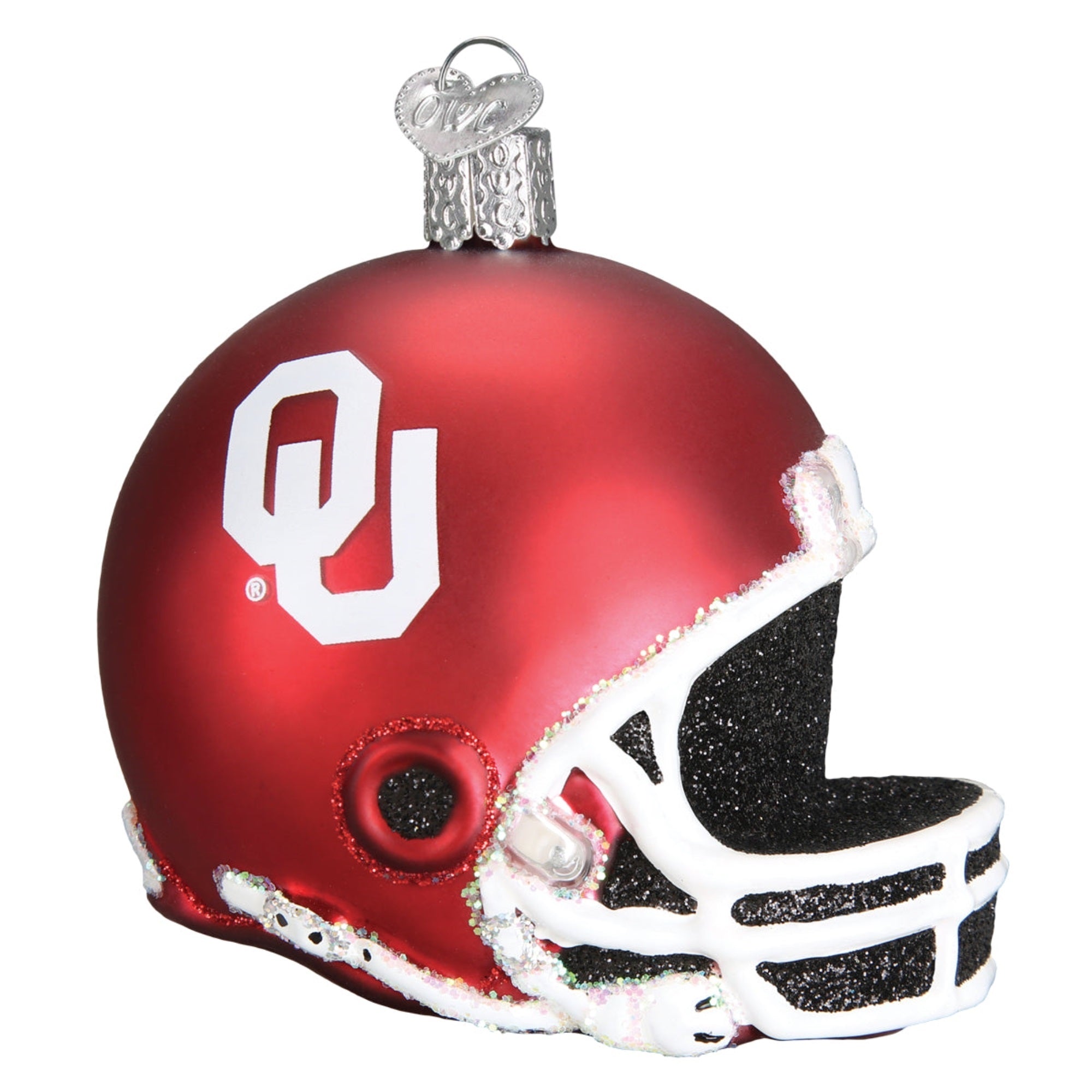 Old World Christmas Blown Glass Christmas Ornament, Oklahoma Sooners Helmet