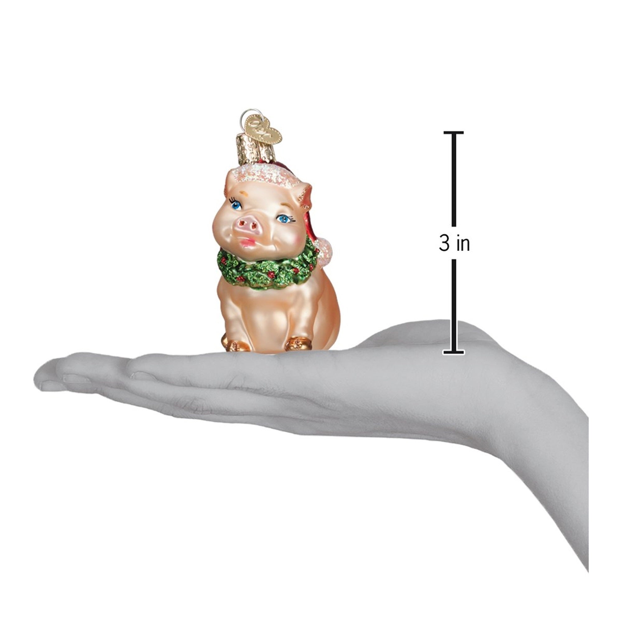Old World Christmas Glass Blown Ornaments Holly Pig