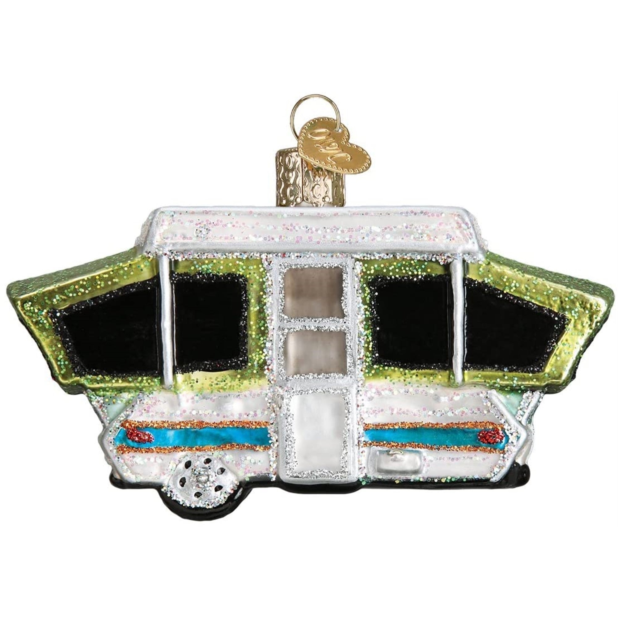 Old World Christmas Glass Blown Ornament Tent Camper For Christmas Tree