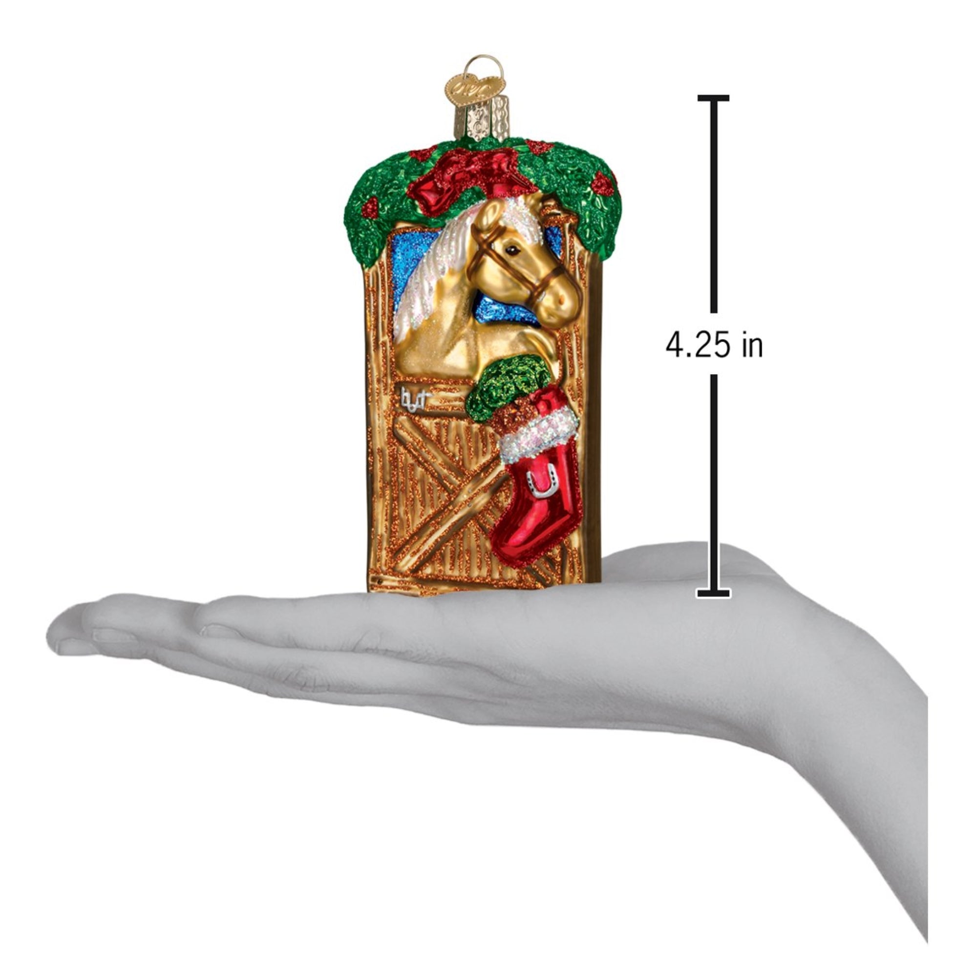 Old World Christmas Horse In Stall Glass Blown Ornament