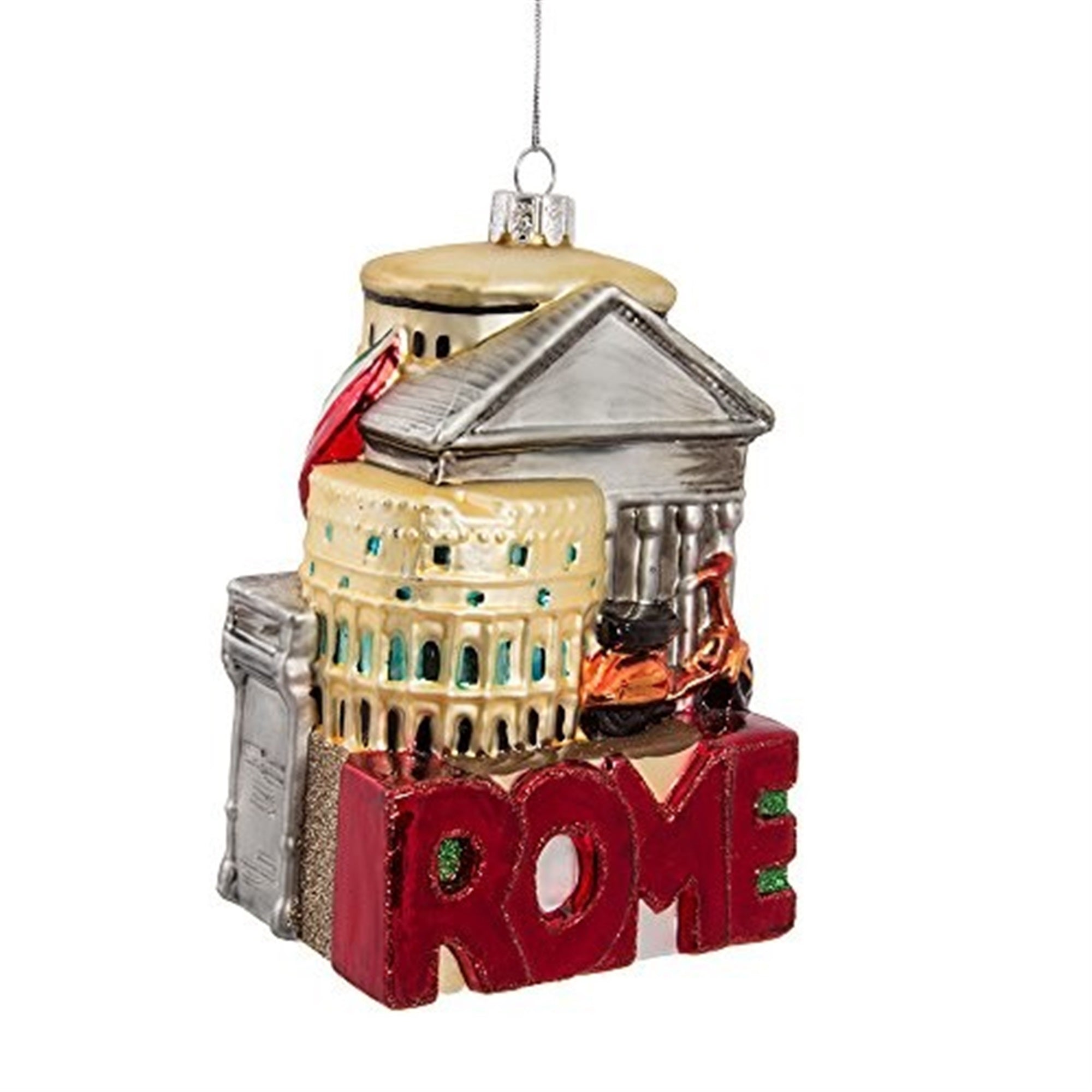 Kurt Adler Glass Rome Cityscape Ornament, 5"