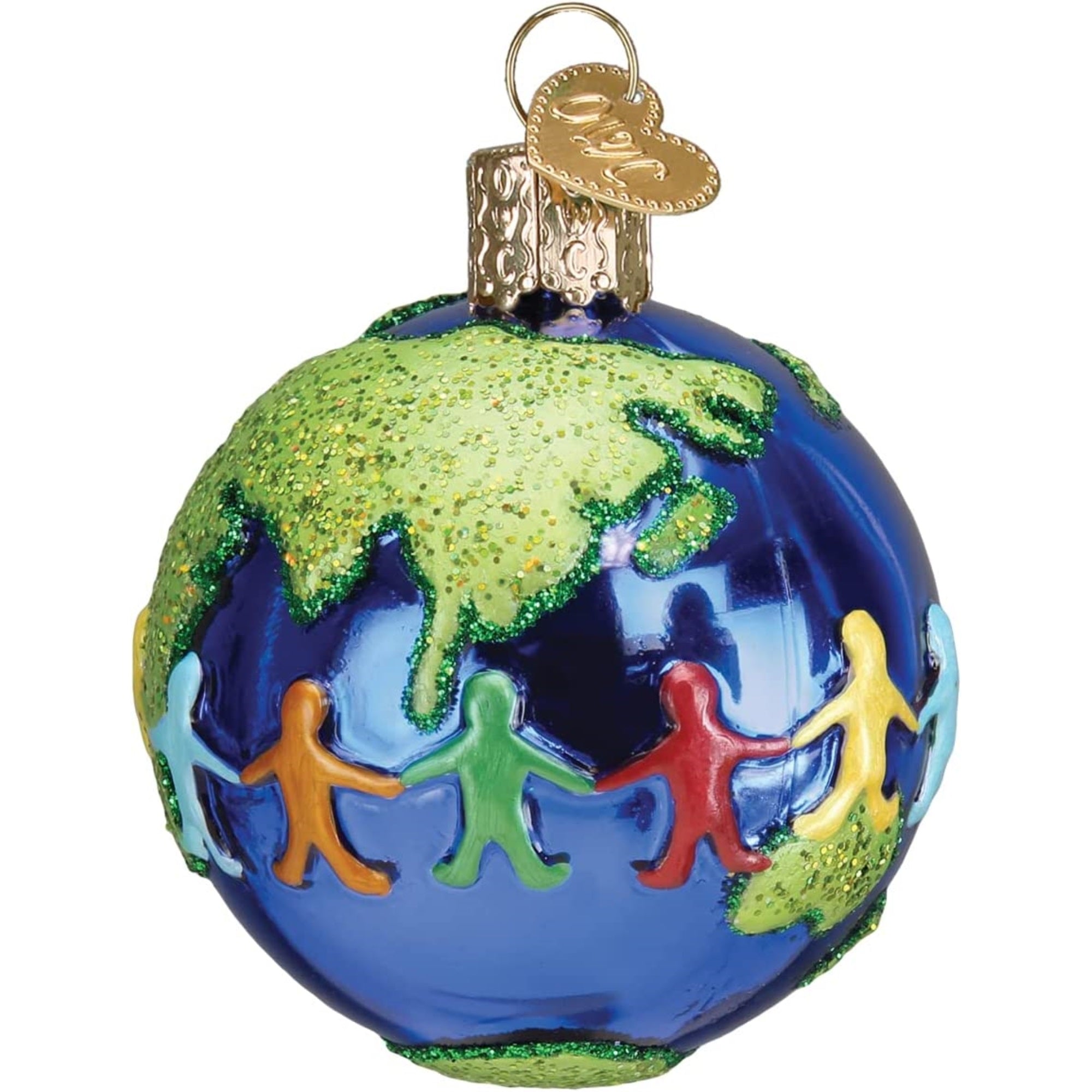 Old World Christmas Glass Blown World Peace on Earth Ornament, 2.5"