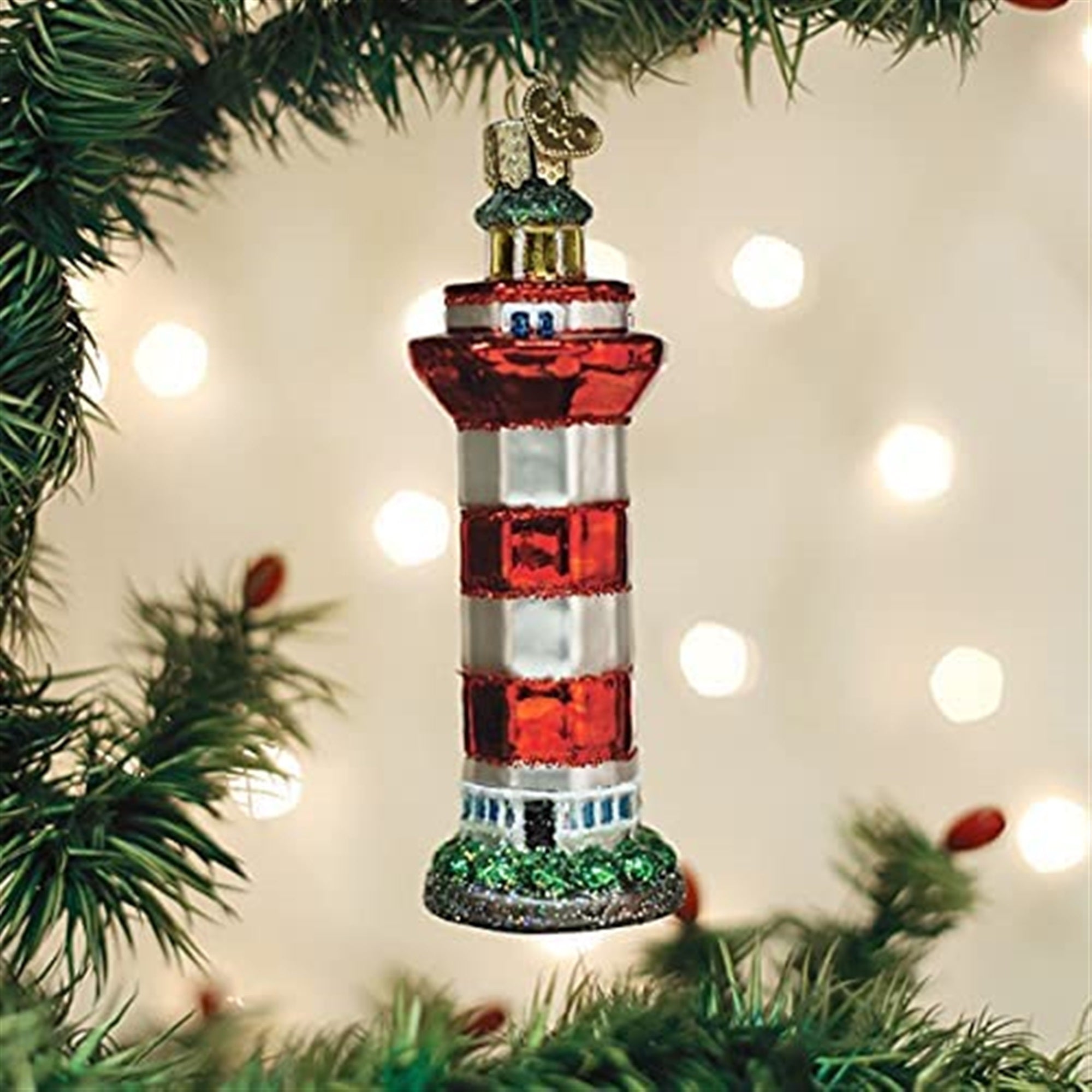 Old World Christmas Glass Blown Ornament, Hilton Head Lighthouse