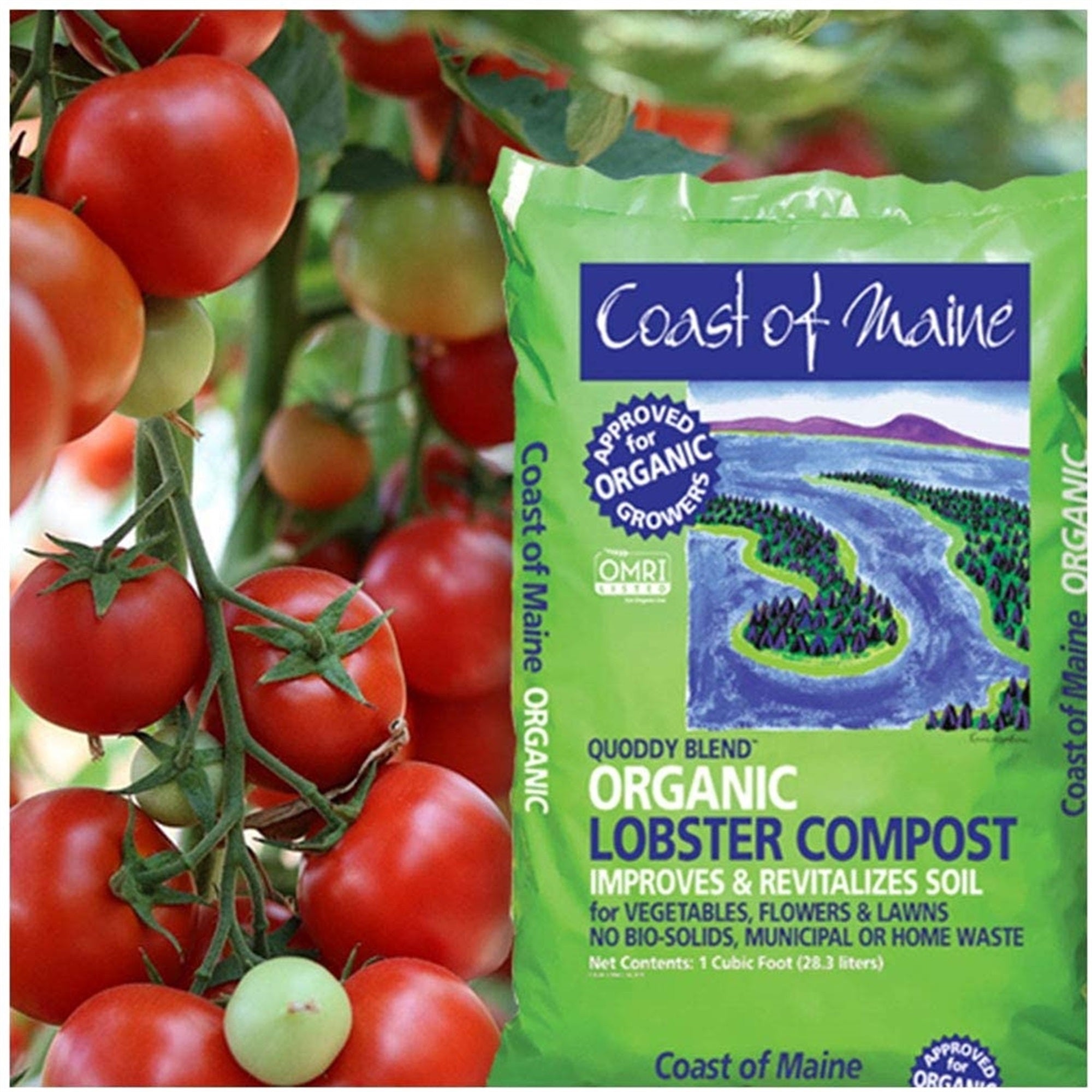 Coast of Maine Quoddy Blend Organic Lobster Compost, Improves & Revitalizes Soil, 1 CF