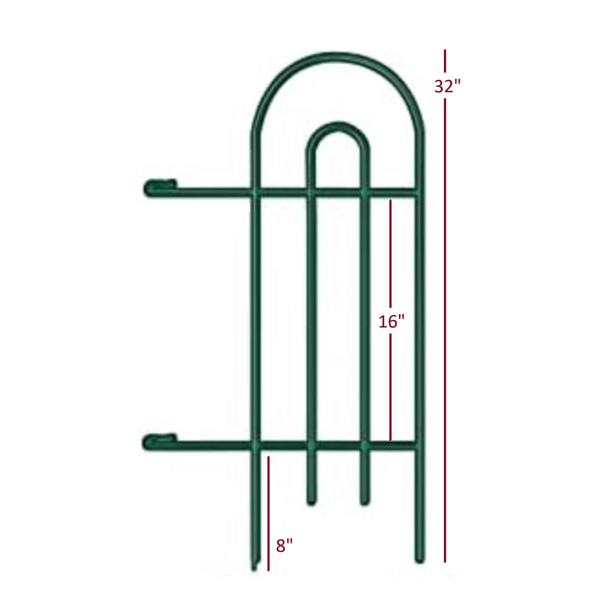 Origin Point Garden Craft Round Folding Border Fence, Green, 10' L x 32" H
