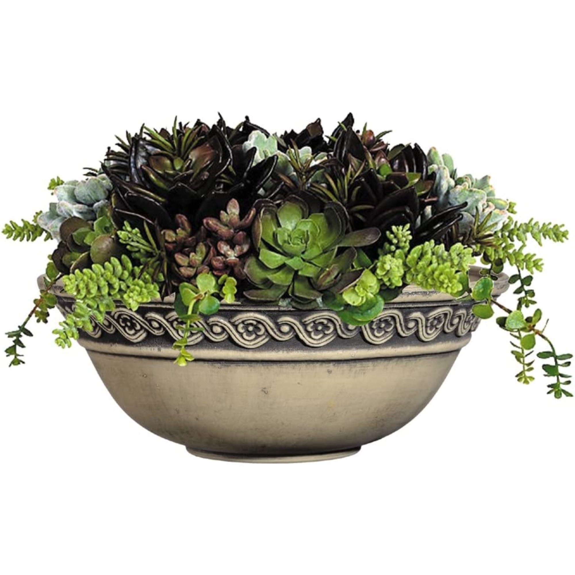 Classic Home and Garden Corinthian Resin Flower Pot Planter Bowl 12"