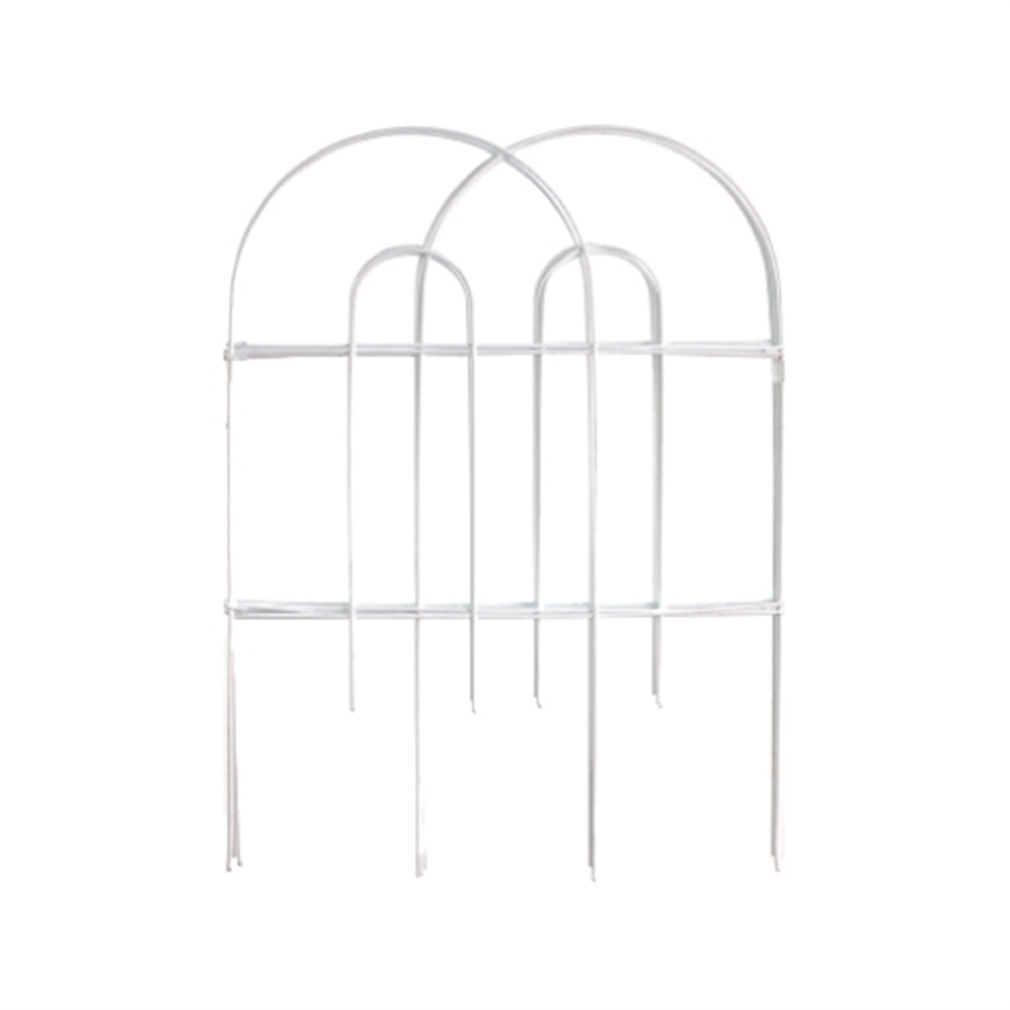 Origin Point Garden Craft Round Folding Border Fence, White, 10' L x 24" H