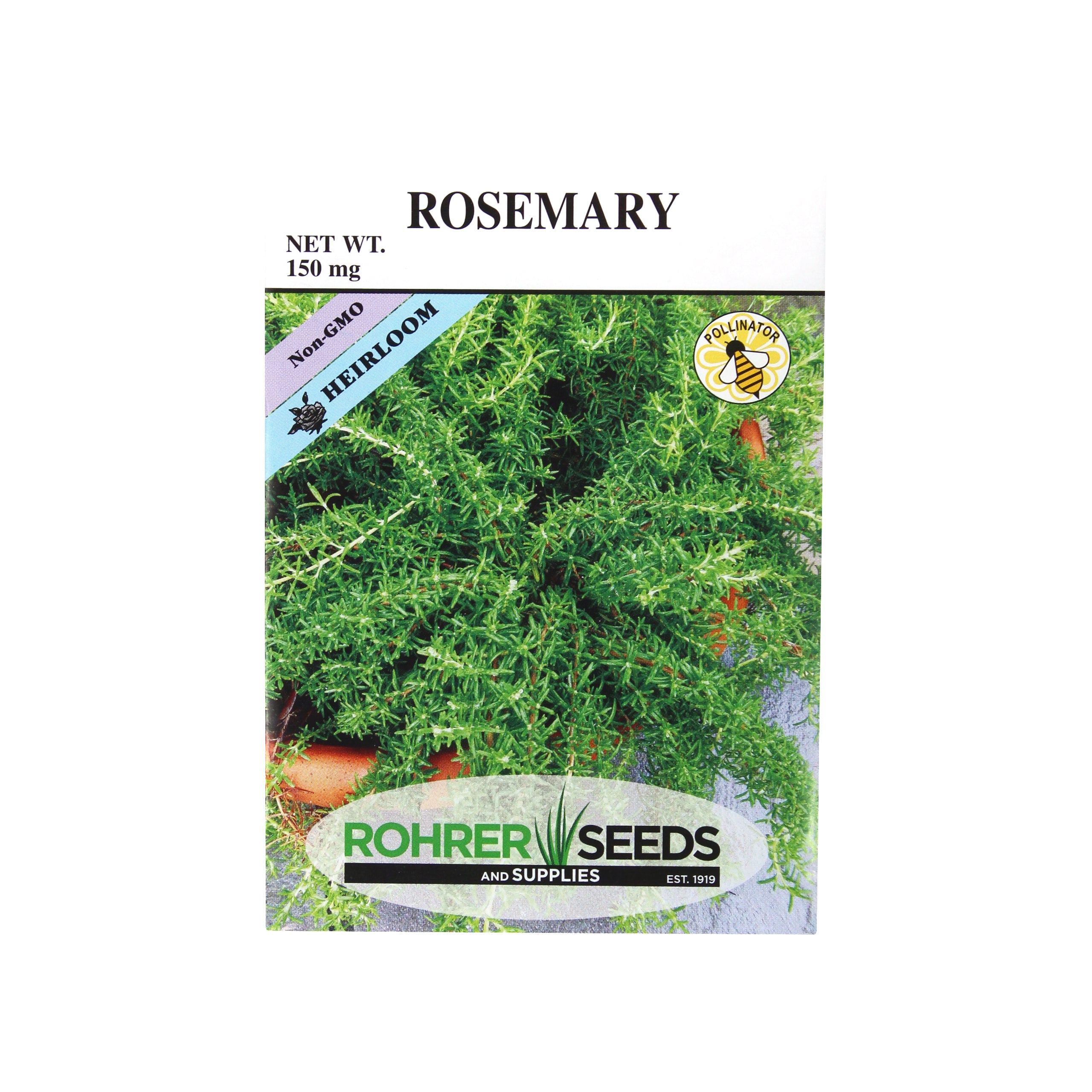 Rohrer Seeds Non-GMO Heirloom Rosemary, 150mg, Approx 70 Seeds/Packet