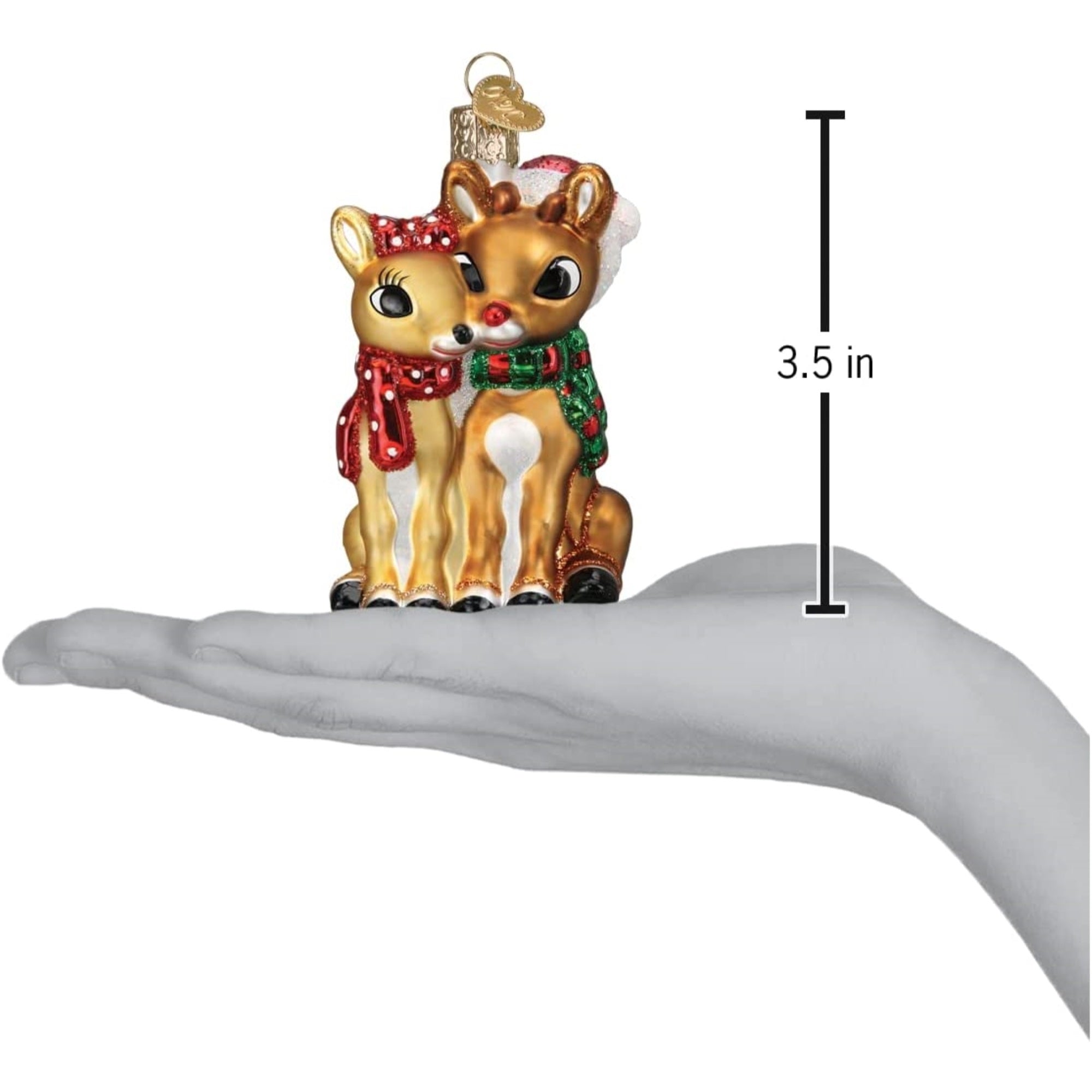 Old World Christmas Blown Glass Christmas Ornaments, Rudolph And Clarice