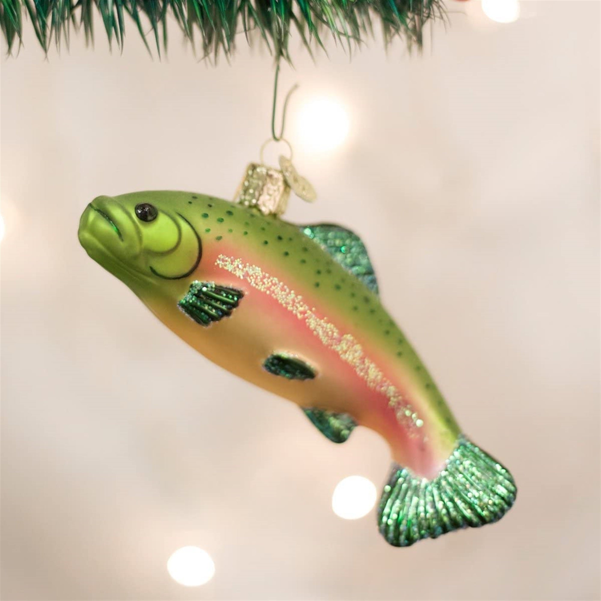 Old World Christmas Fish Collection Glass Blown Ornaments Rainbow Trout