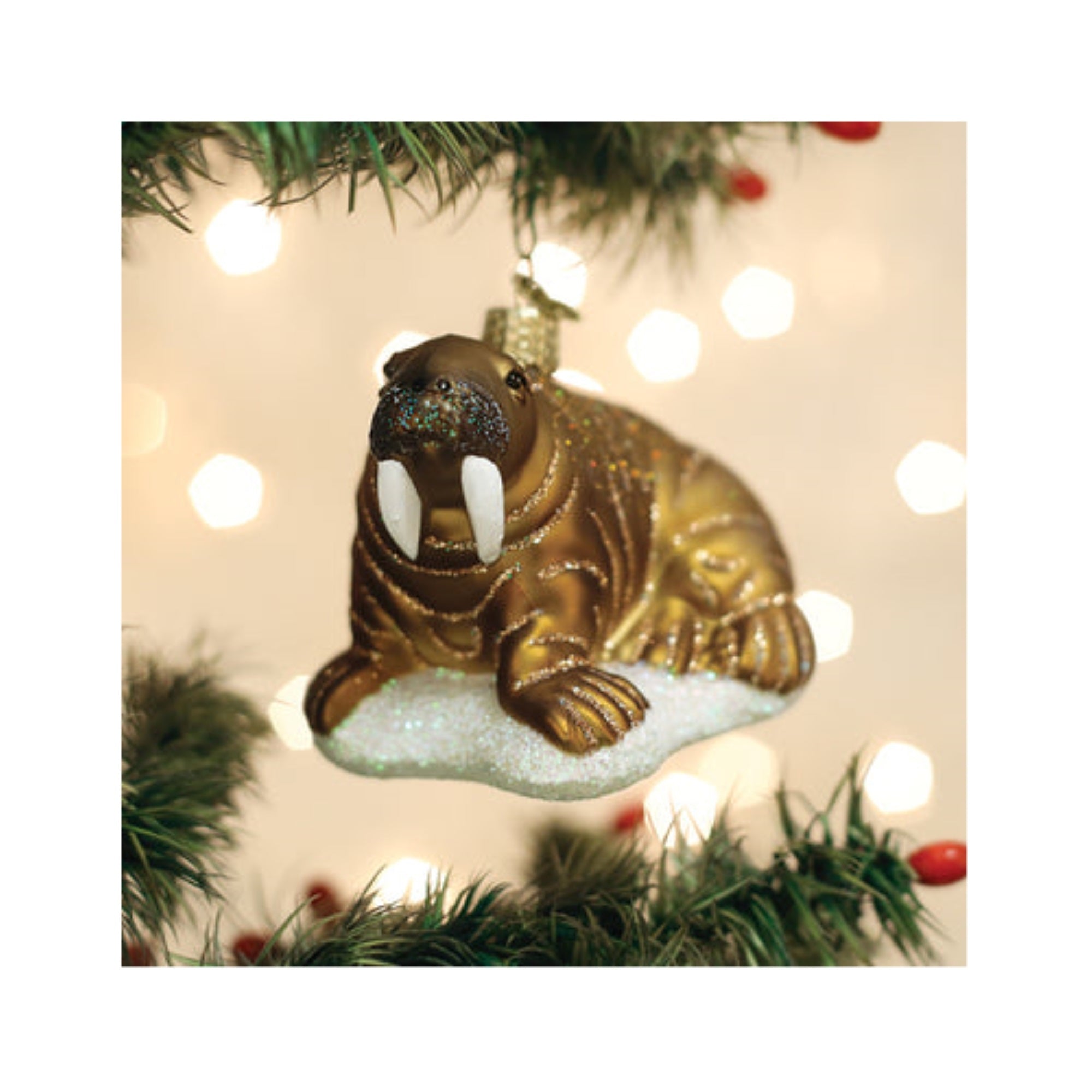Old World Christmas Walrus Blown Glass Holiday Ornament For Tree
