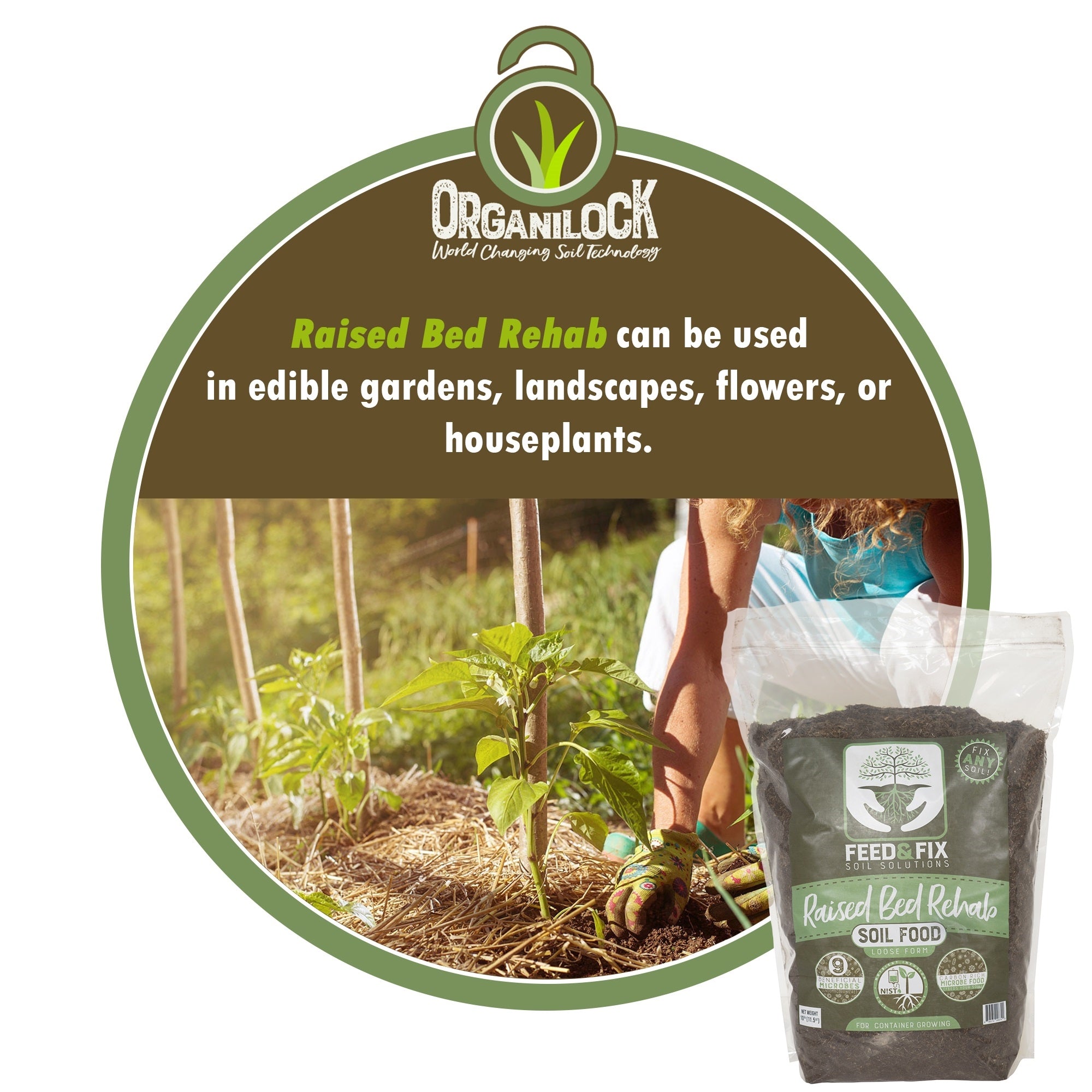 OrganiLock Raised Bed Rehab Potting Garden Soil For Growing