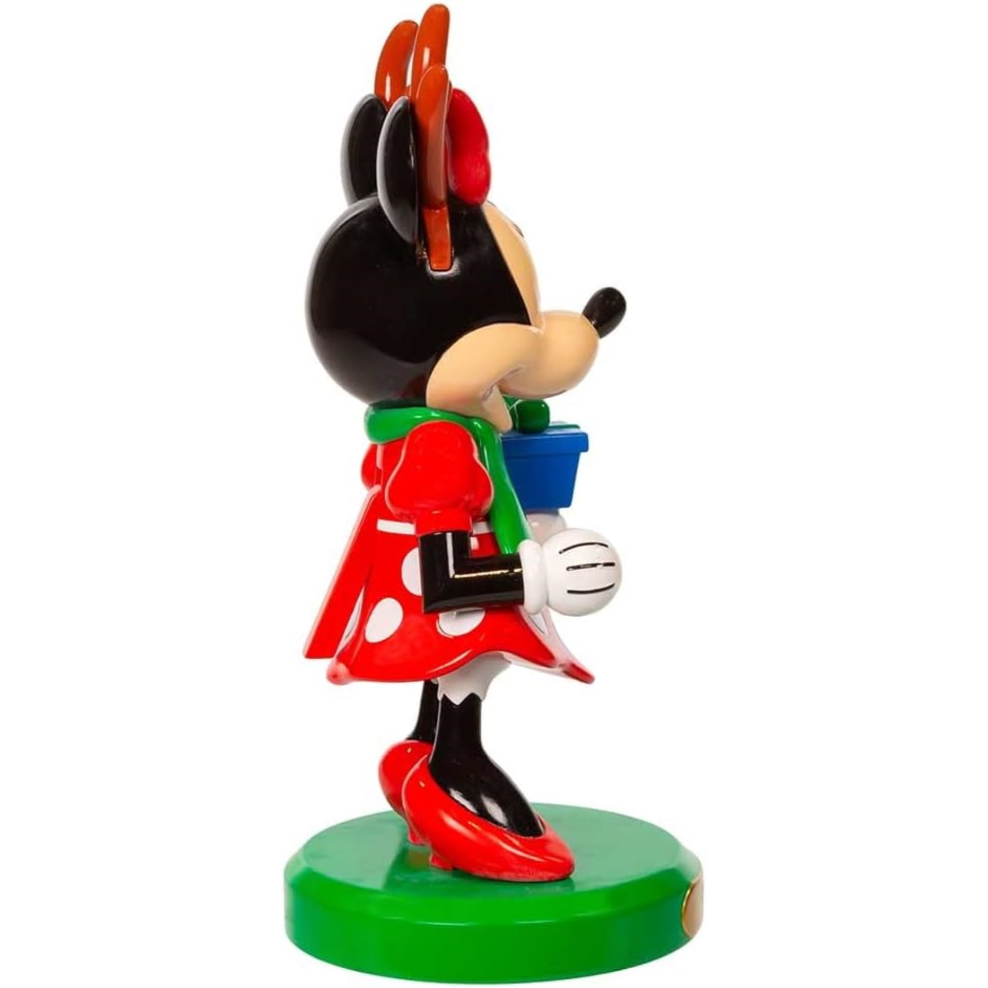Kurt Adler Disney Minnie Mouse with Antlers and Present Nutcracker, 6"