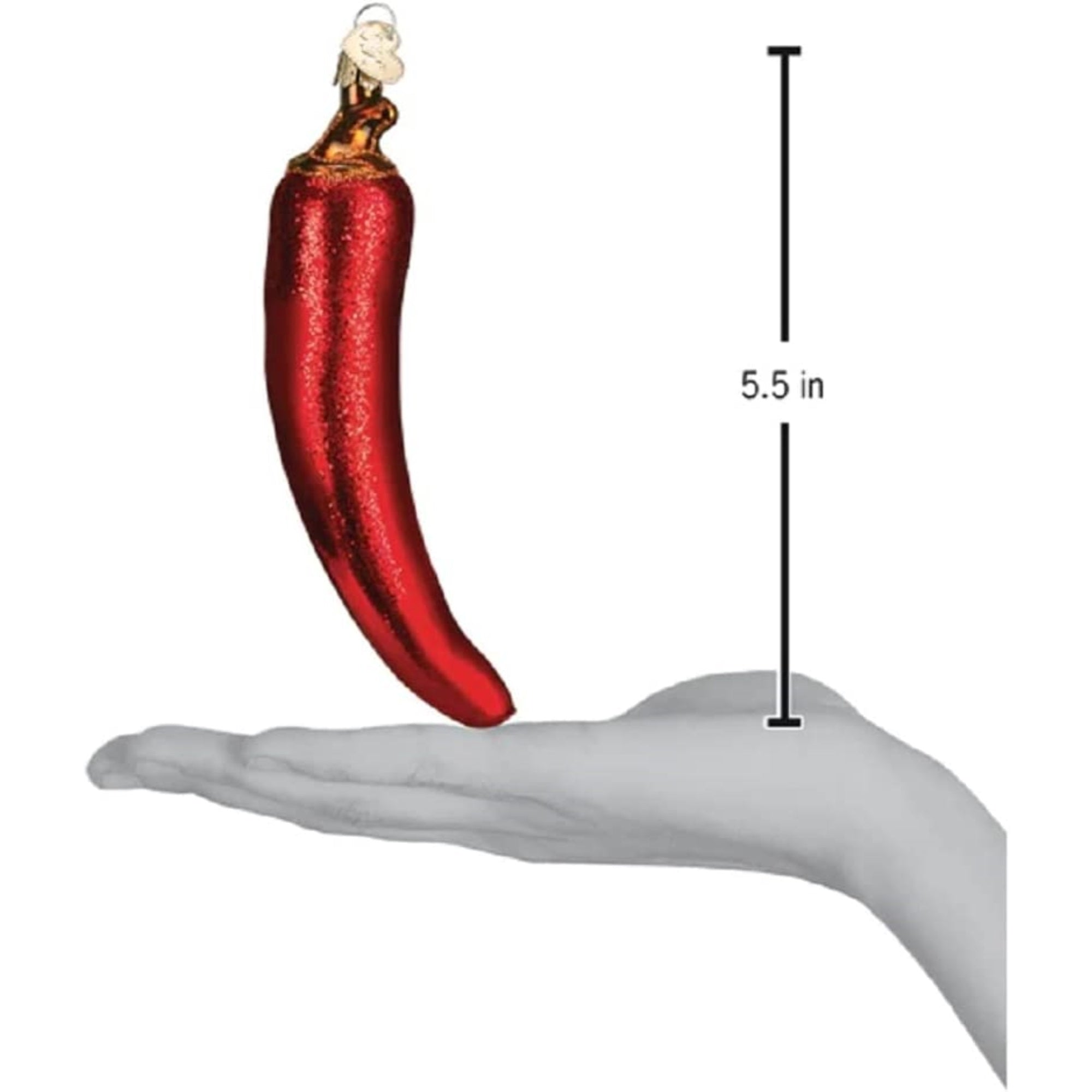 Old World Christmas Glass Blown Red Chili Pepper Ornament, 5.5"