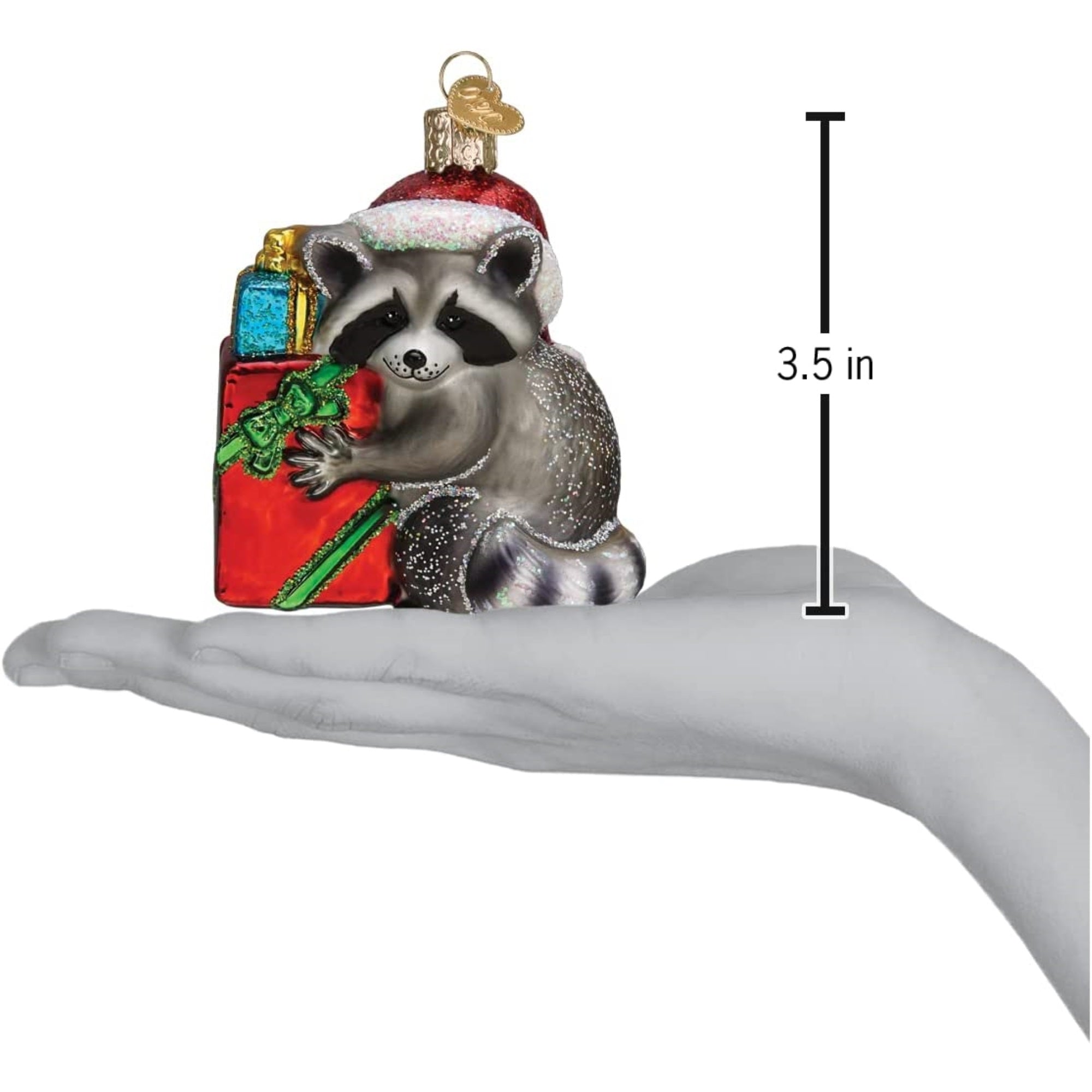 Old World Christmas Christmas Bandit Raccoon Blown Glass Holiday Ornament For Tree