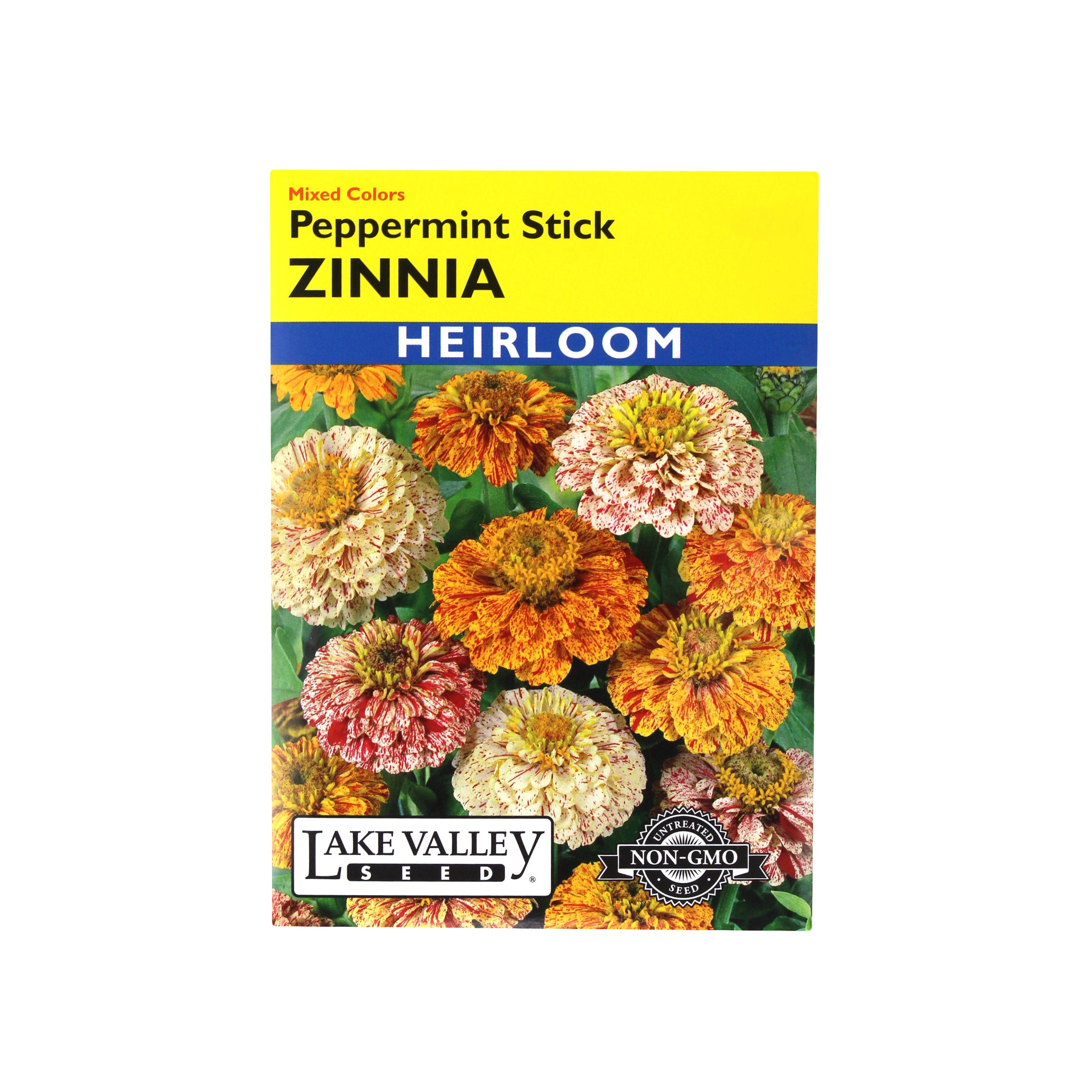 Lake Valley Seed Zinnia Peppermint Stick Mixed Colors Heirloom Flower, 0.75g