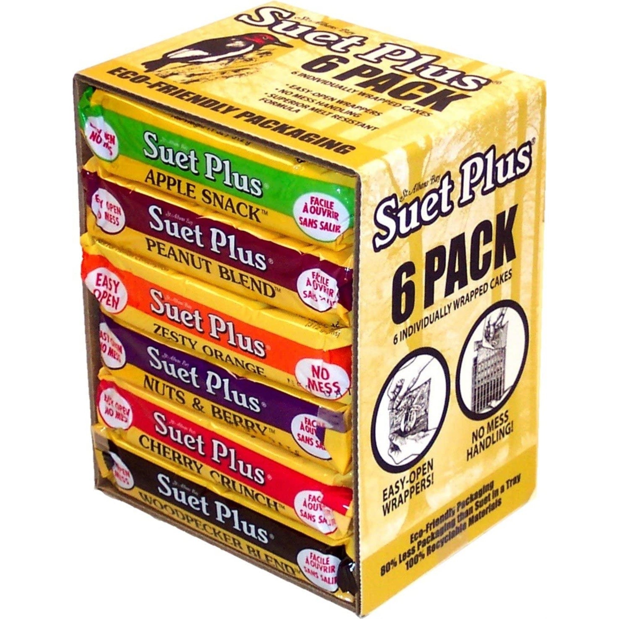 Wildlife Sciences Suet Plus Variety 6 Pack, Eco-Friendly Packaging