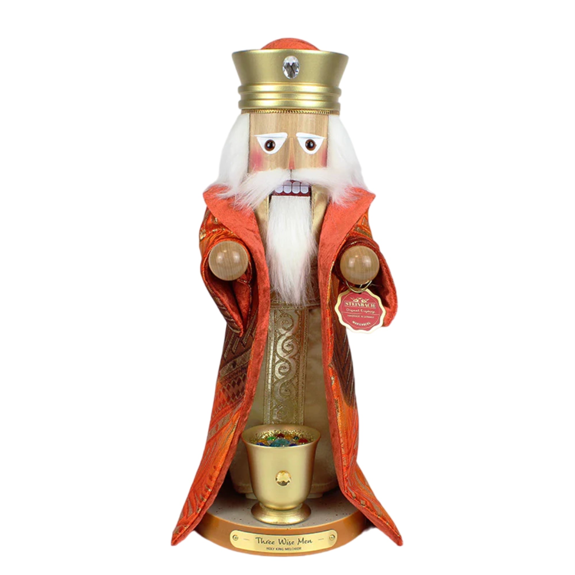 Steinbach Wooden Big Nutcracker, German Christmas Decoration, Three Wise Men  Melchior, 15"