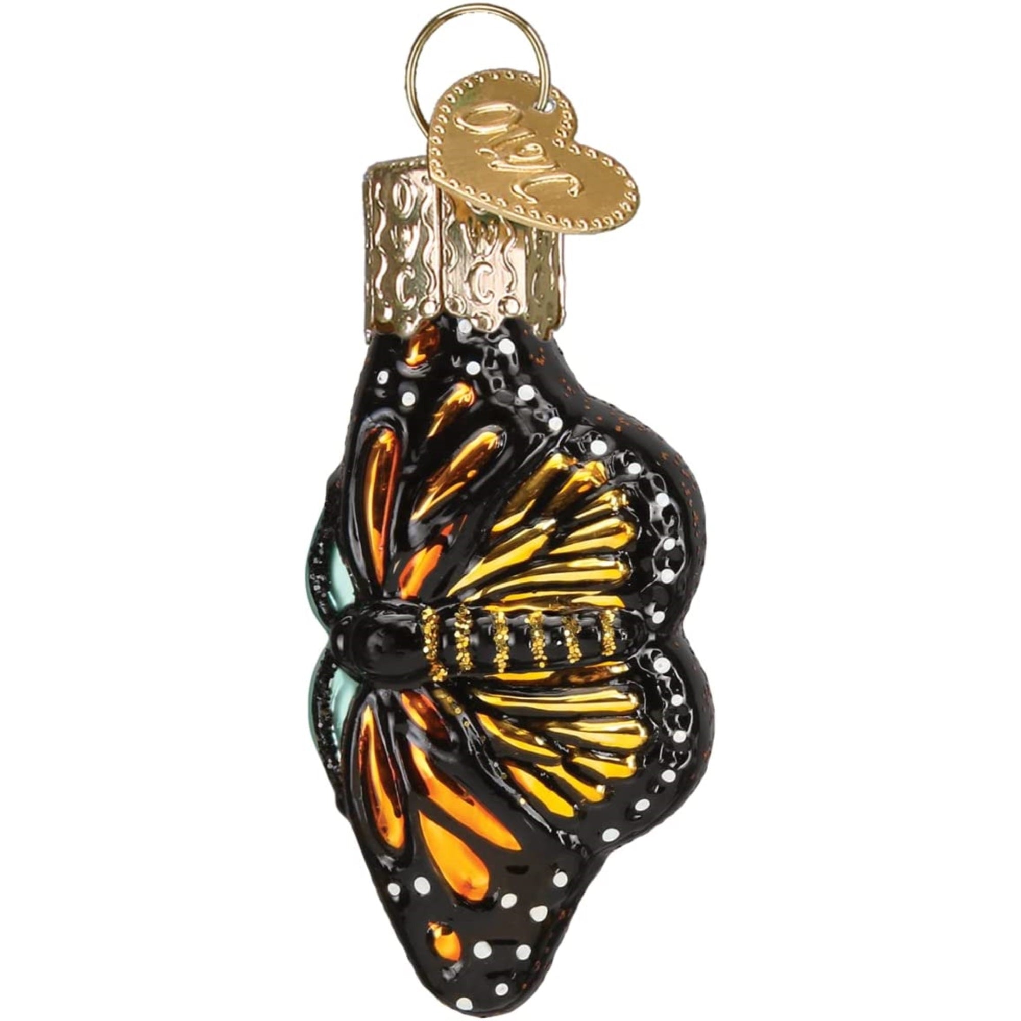 Old World Christmas Mini Glass Blown Monarch Ornament, 2"