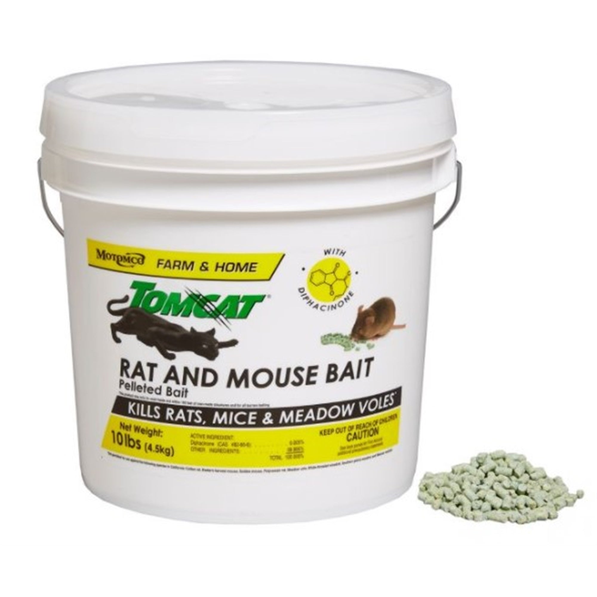 Tomcat Rat and Mouse Bait, Pellet, 10 lb Pail