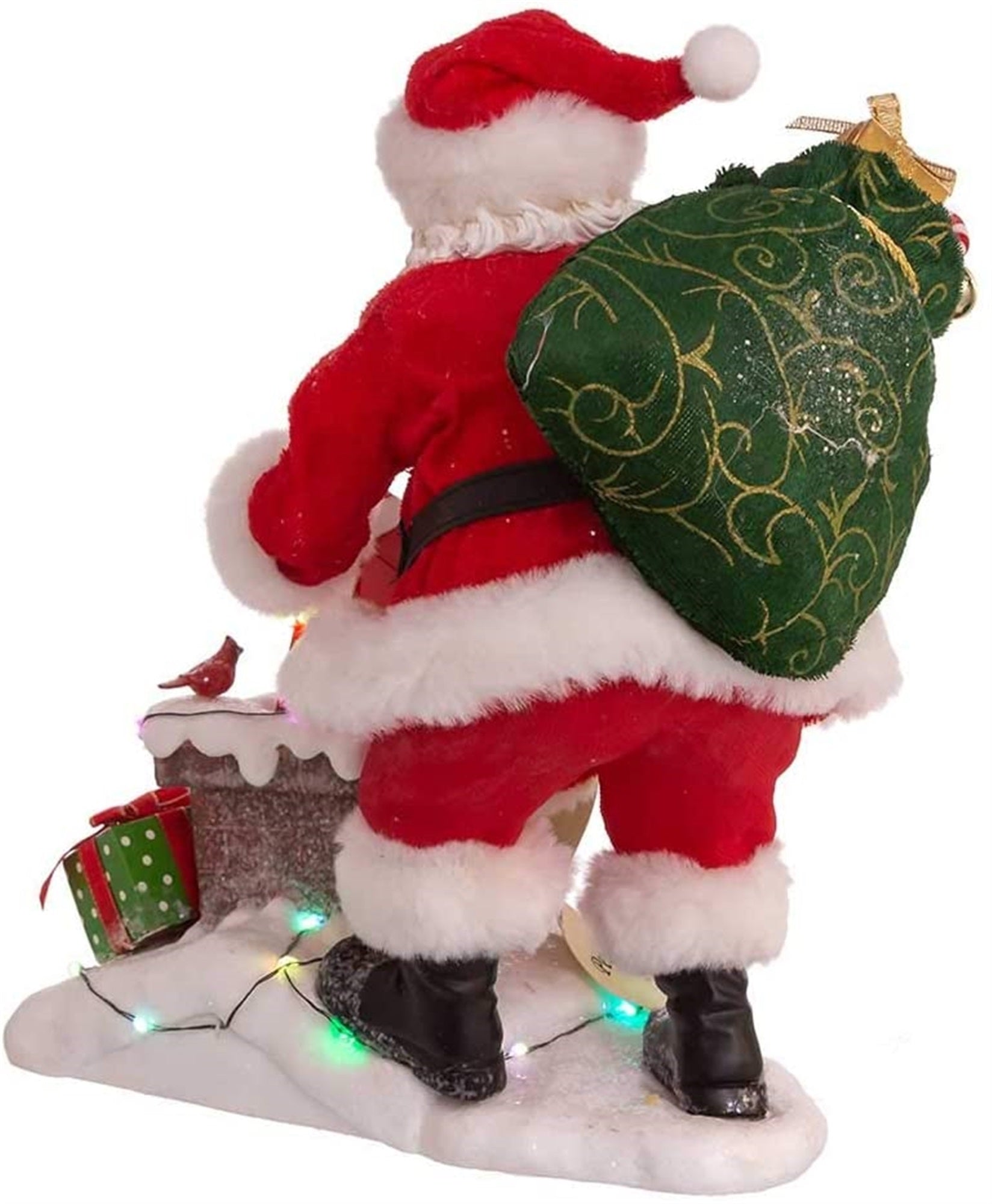 Kurt Adler Fabriché Collection, Battery Operated Lighted Chimney Santa, 10.5"