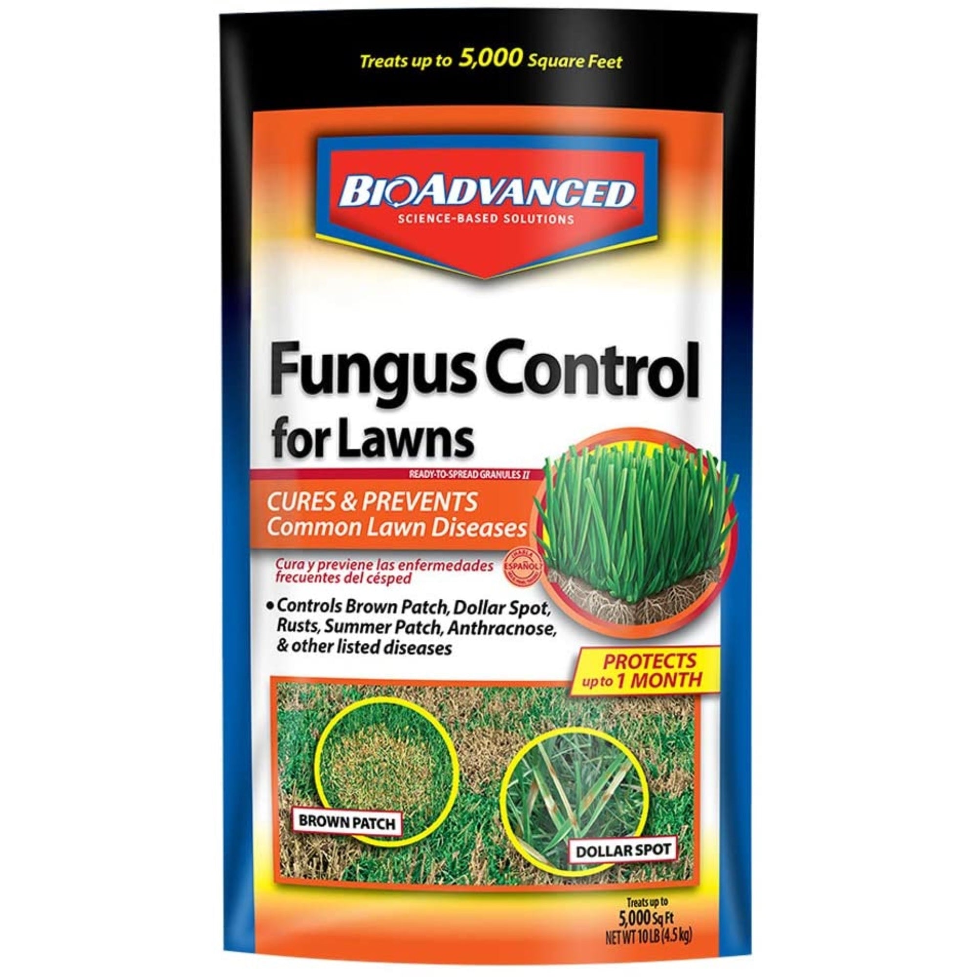 BioAdvanced Fungus Control for Lawns, 10 LB Bag, 5M coverage
