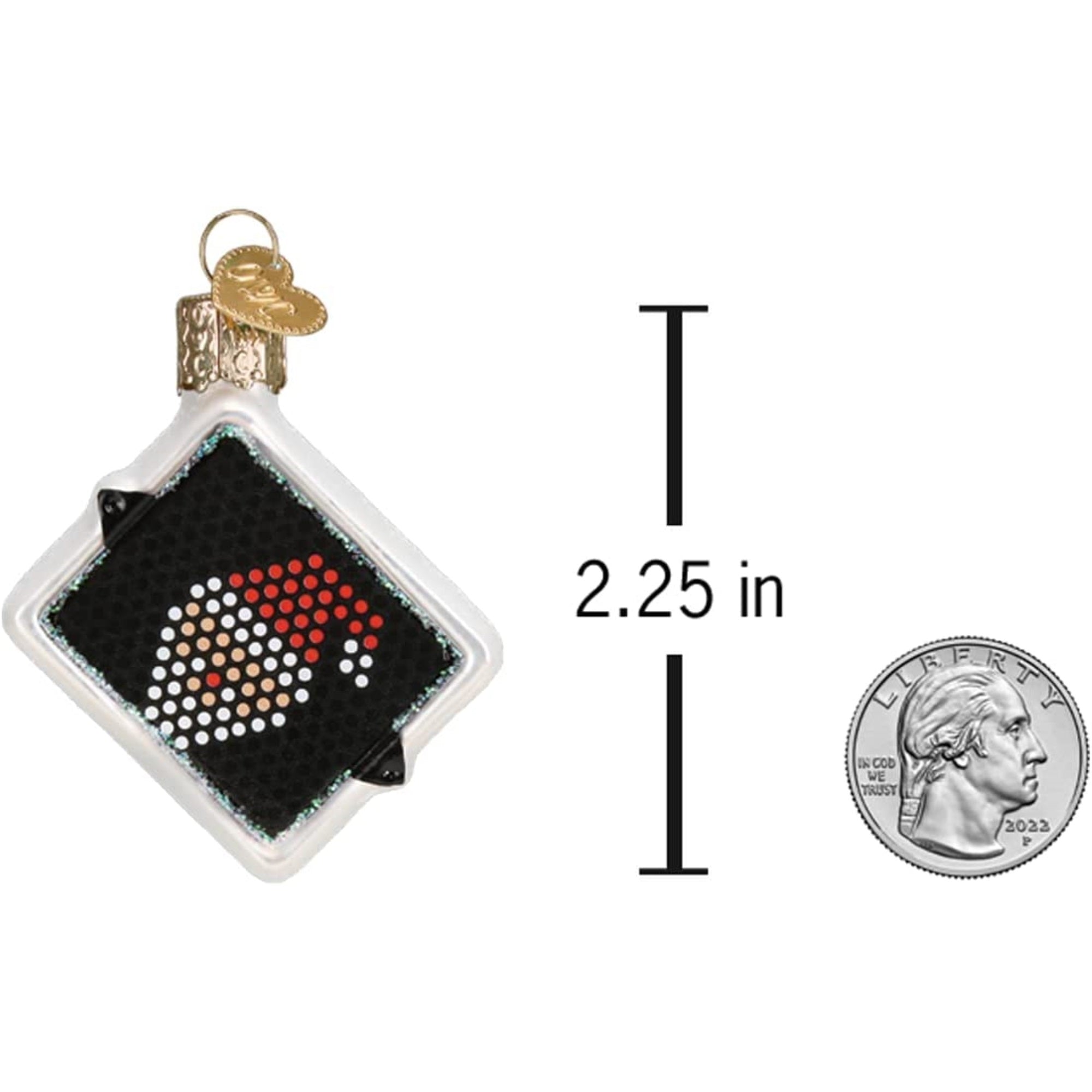 Old World Christmas Mini Blown Glass Lite Brite Ornament, 2.5"