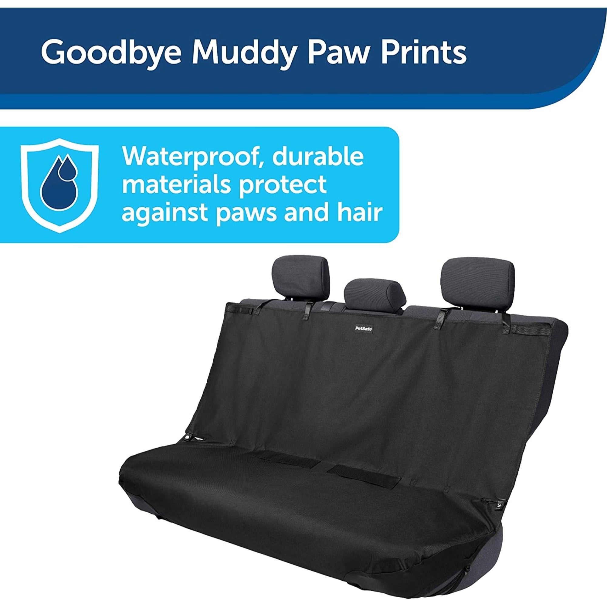 PetSafe Happy Ride Bench Seat Cover, Fits Most Vehicle, Waterproof, Black