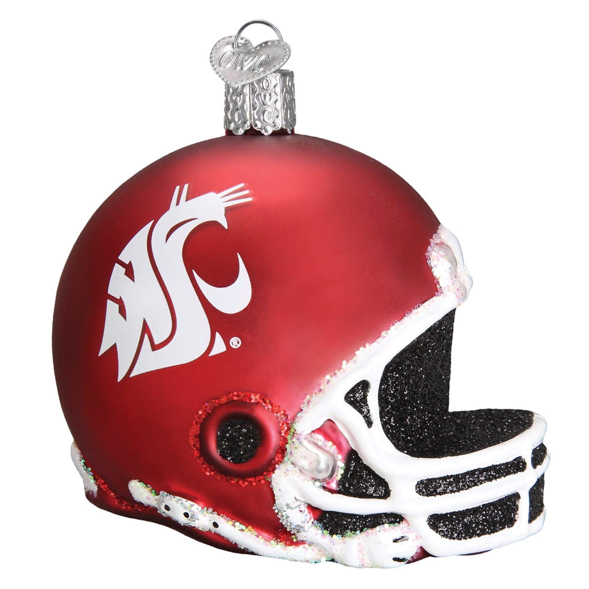 Old World Christmas Hanging Glass Tree Ornament, WSU Football Helmet