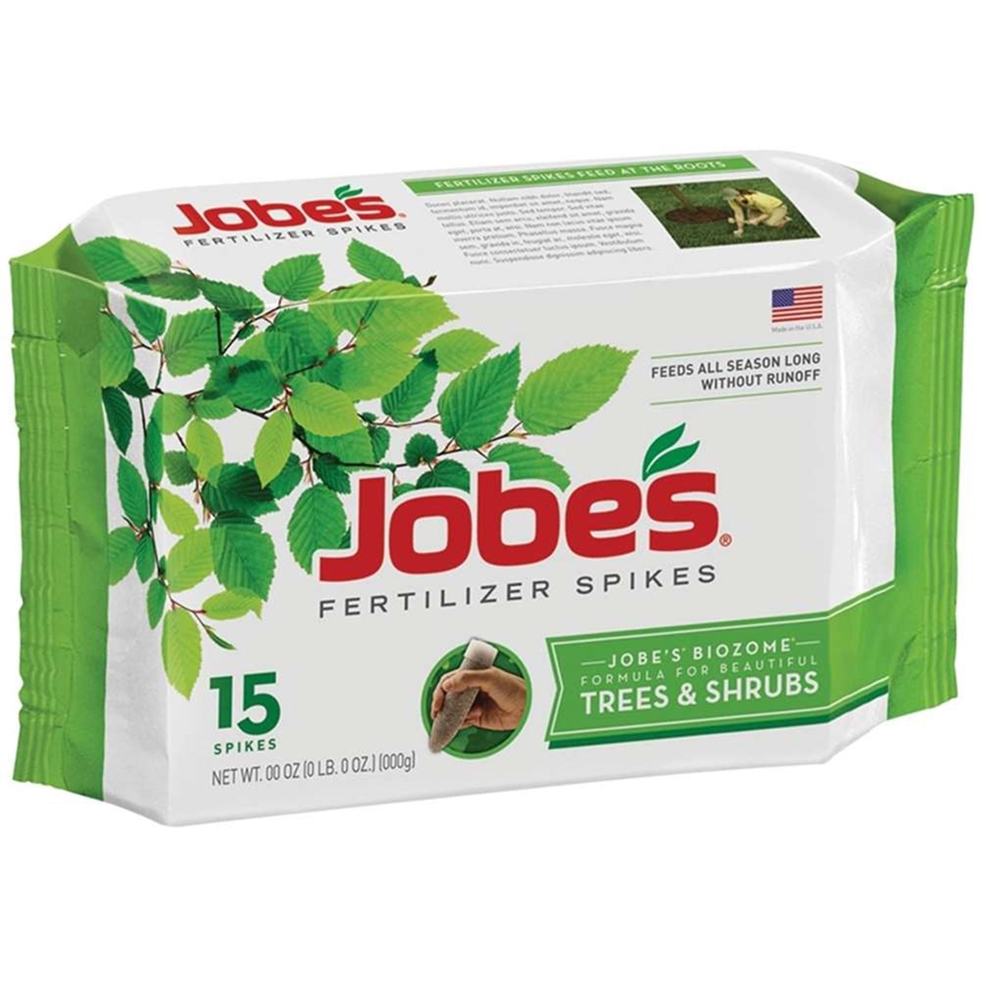 Jobes Fertilizer Spikes for Beautiful Trees & Shrubs, 15 Spikes