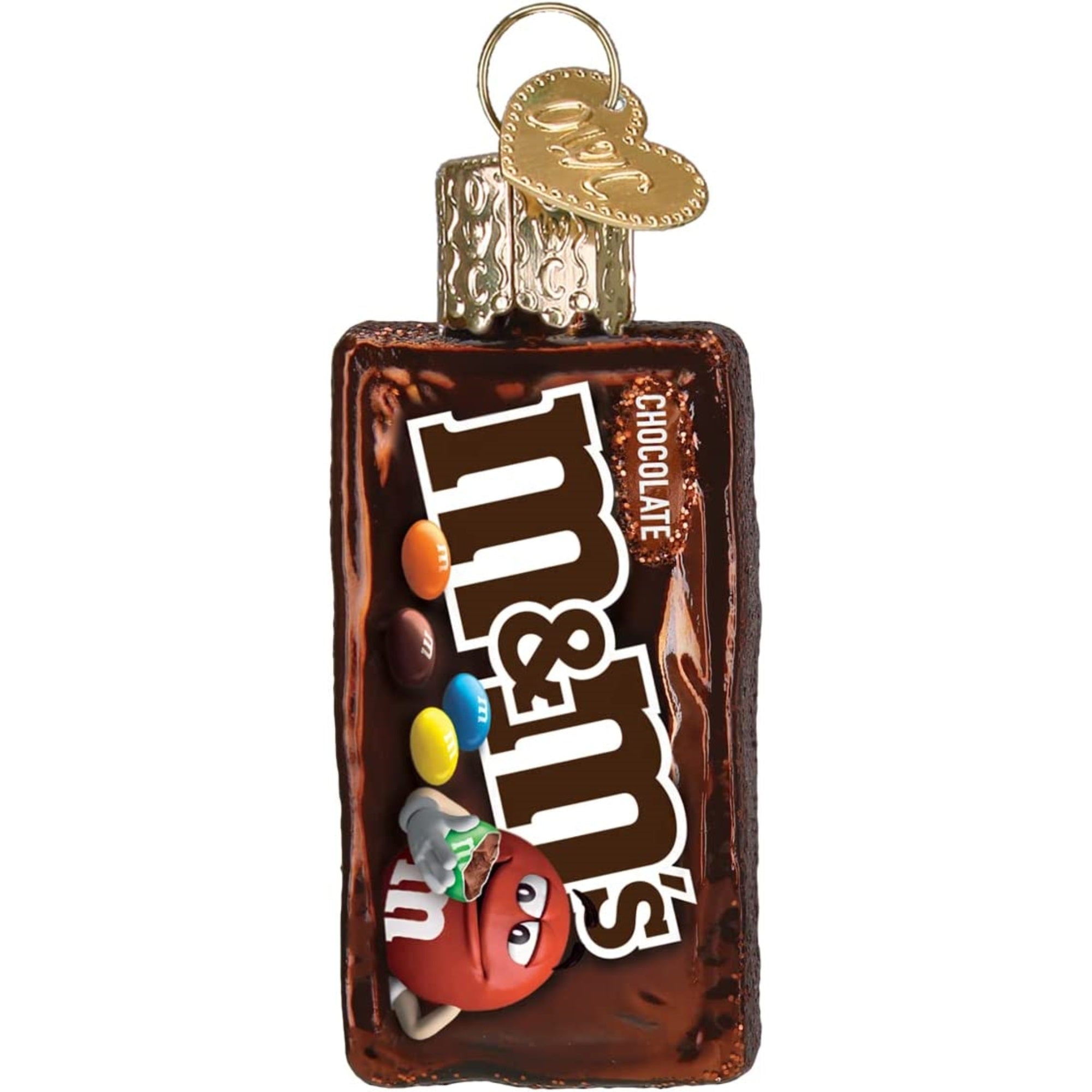 Old World Christmas Mini Blown Glass M&M's Bag Ornament, 2.25"