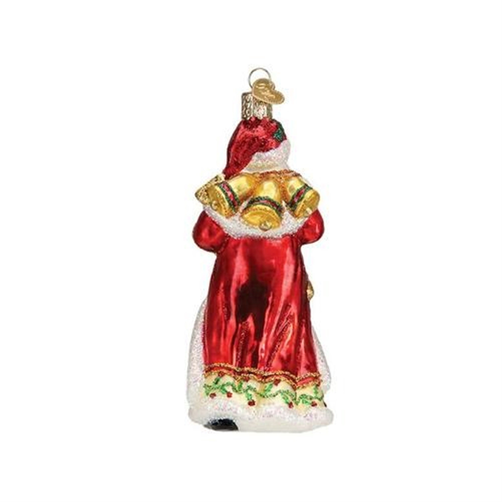 Old World Christmasm Father Christmas w/Bells Glass Blown Ornament