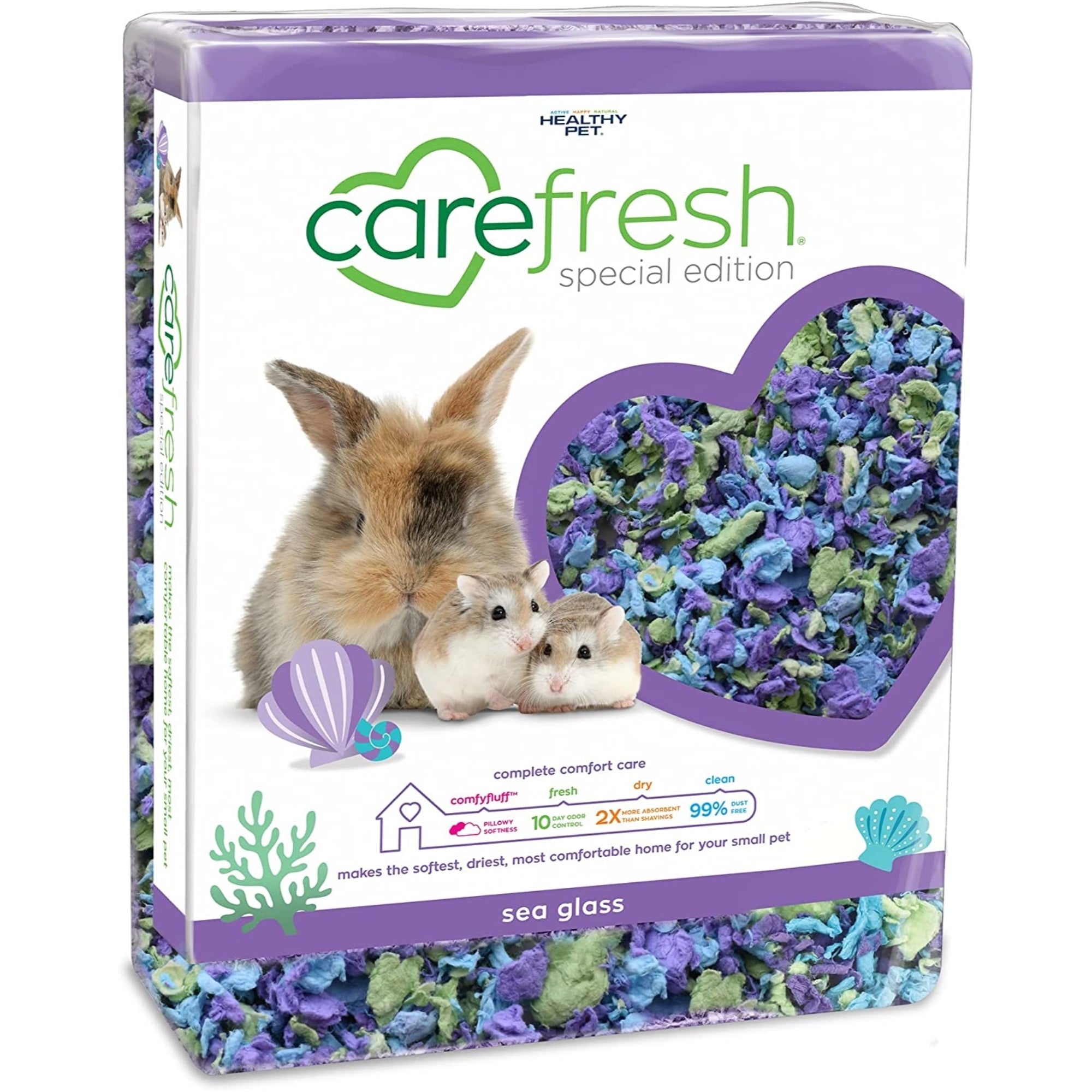 Carefresh Natural Paper Small Pet Bedding with Odor Control, Sea Glass, 50 L