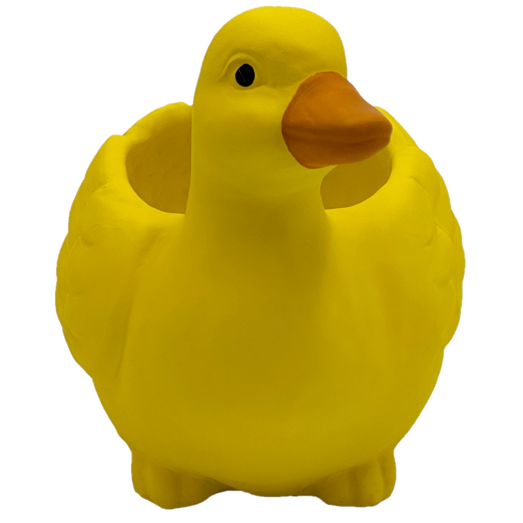 Classic Home and Garden Indoor Outdoor Cement Duck Planter, Yellow, 7"