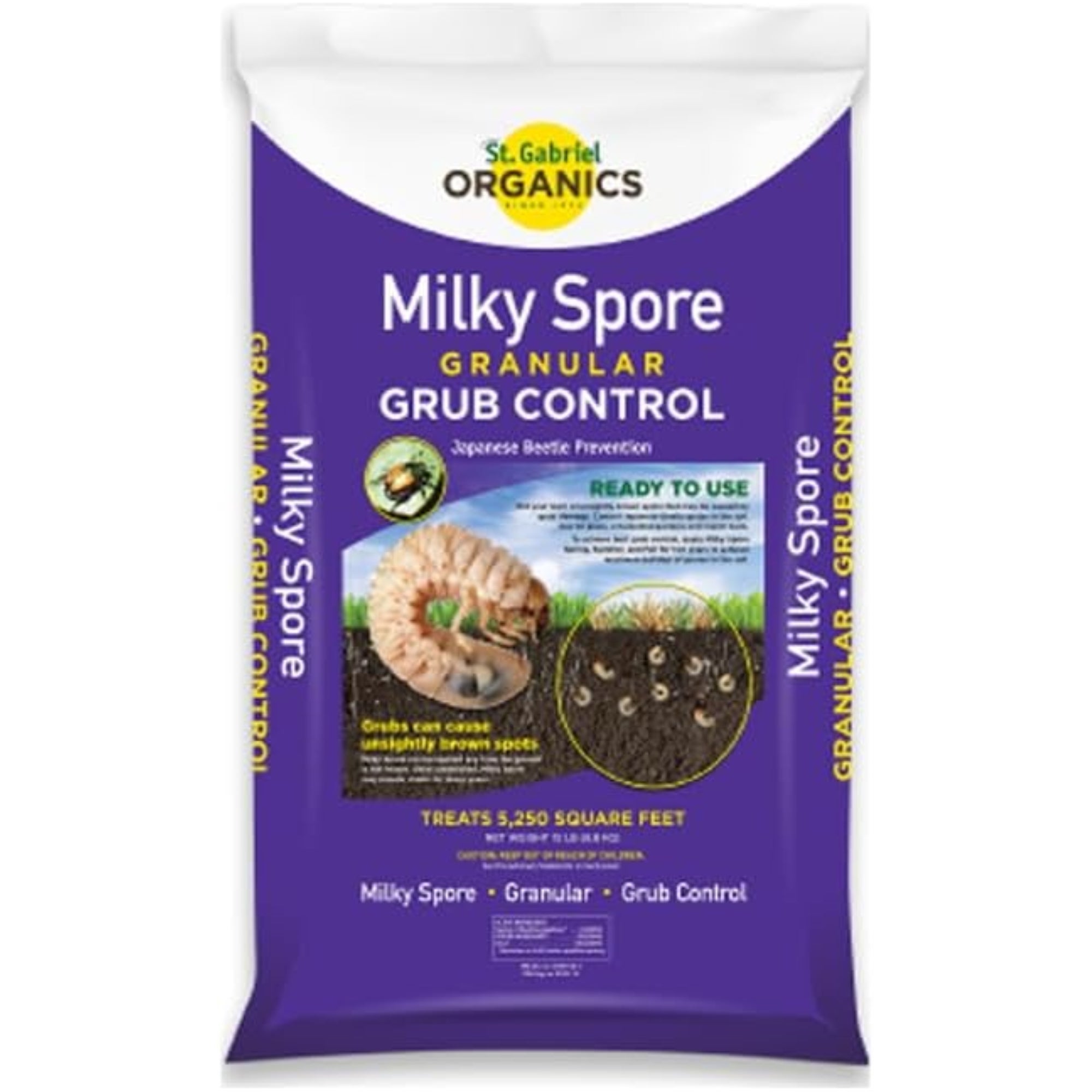 St. Gabriel Organics Milky Spore Japanese Beetle Grub Killer Granules For Lawns, 15lb Bag