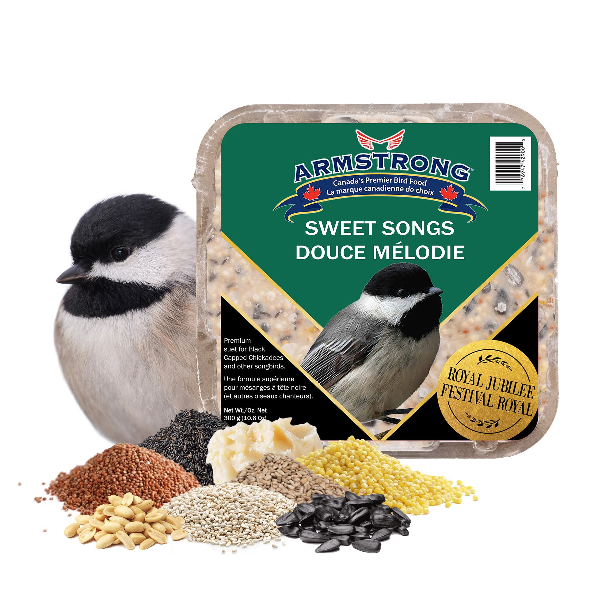 Armstrong Wild Bird Food Royal Jubilee Sweet Songs Suet Blend for Songbirds, 10.6oz (Pack of 3)