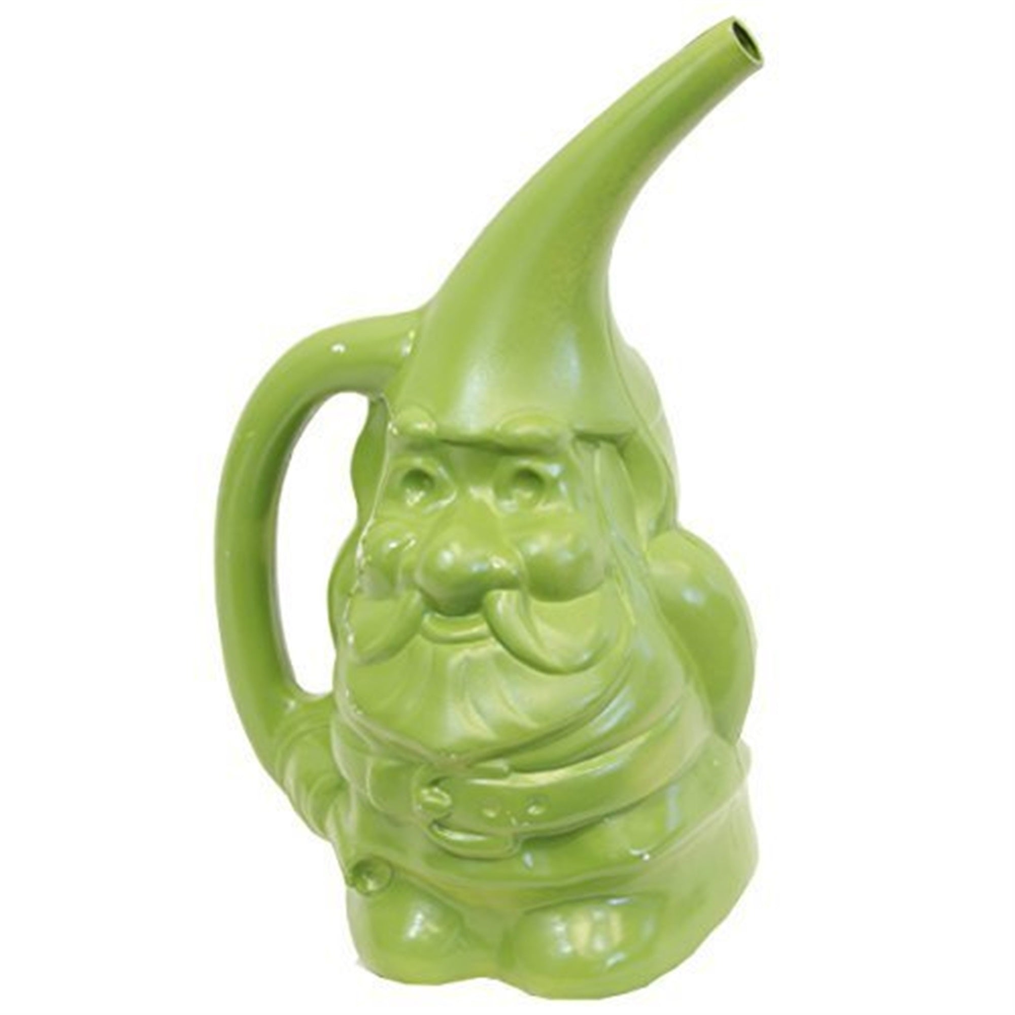 Novelty Gnute the Gnome Plastic Watering Can, Moss Green, 1.5 Gallon Capacity