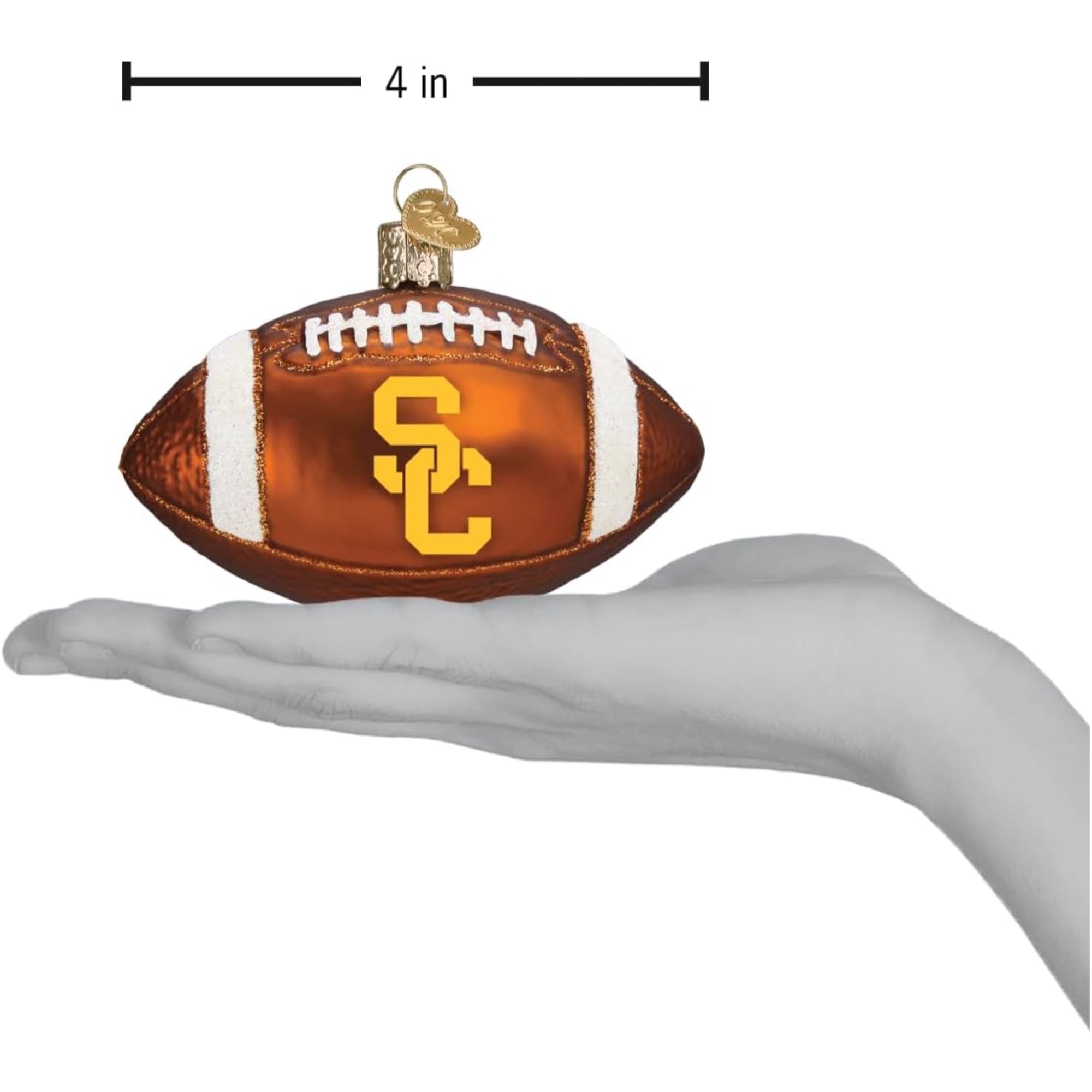 Old World Christmas USC Football Glass Ornament for Christmas Tree