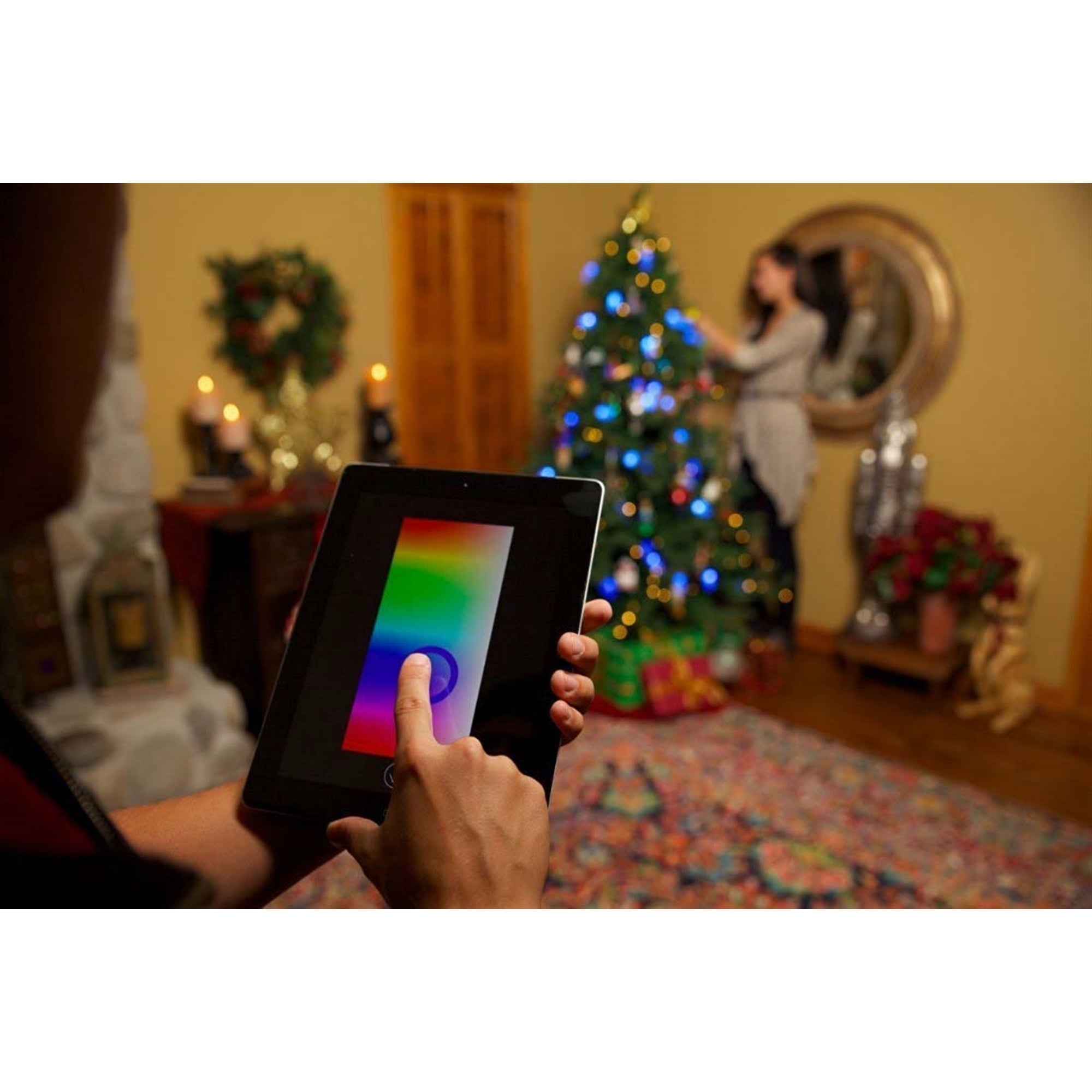 Lumenplay App-Enabled Light Starter Set, 12 RGB LED Lights, Multi-color, 12.5'