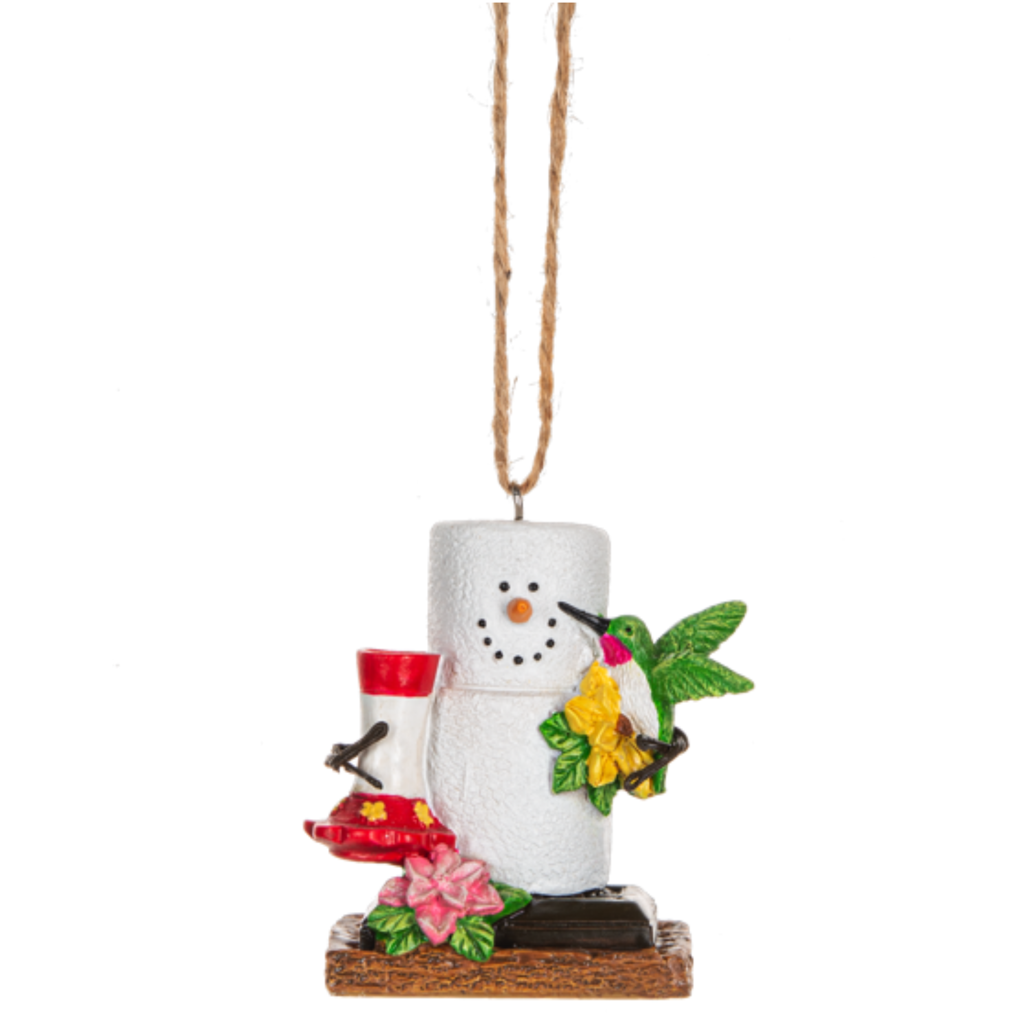 Ganz Smores Hummingbird Snowman Plastic Holiday Christmas Ornament