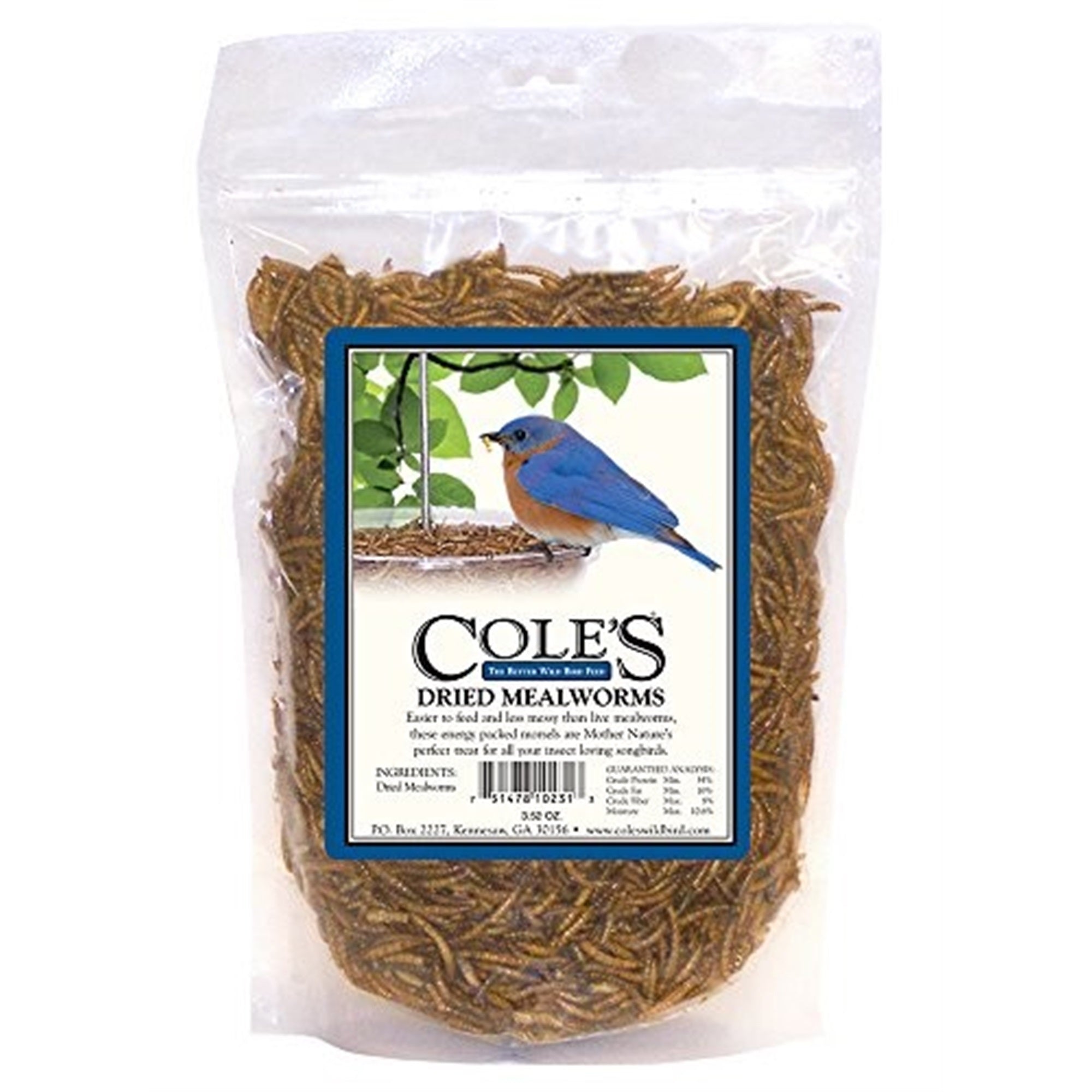 Cole's DRMW Dried Mealworm Bird Food, 3.52-Ounce