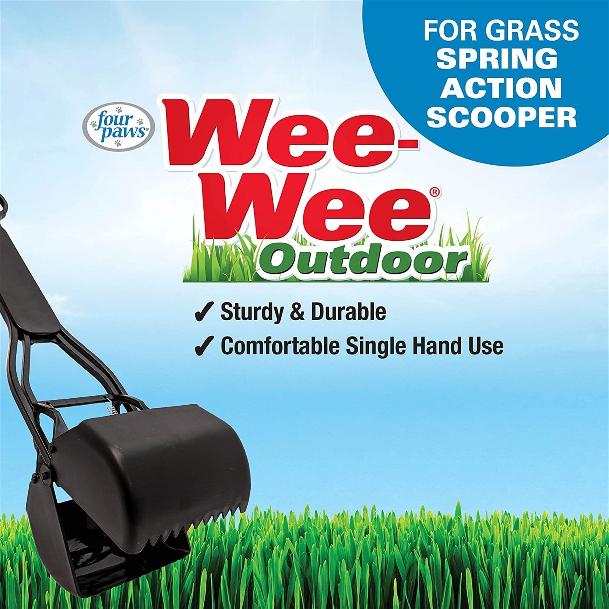 Four Paws Wee-Wee Allen's Spring Action Dog Pooper Scooper for Grass, Regular