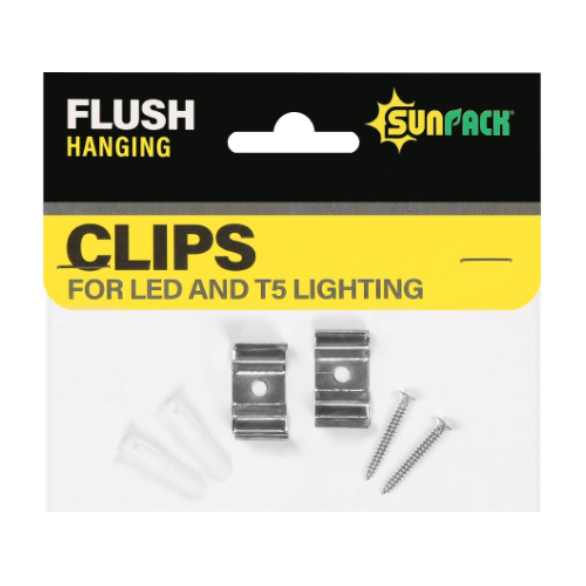 SunPack Flush Clip for LED and T5HO Lighting, 2 Clips Per Pack