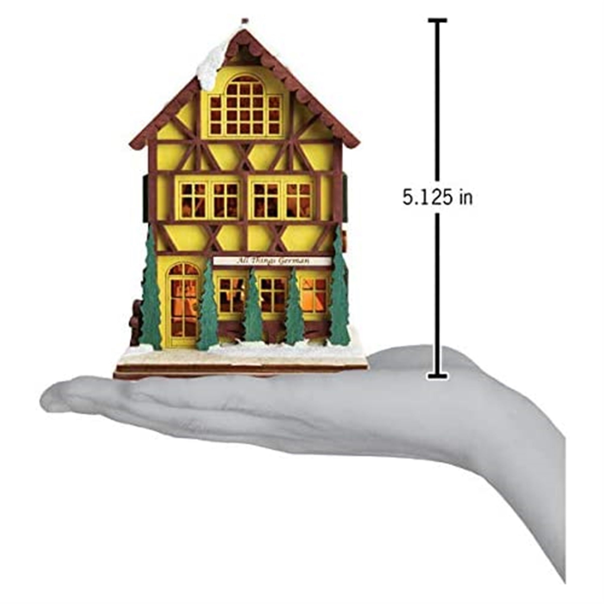 Old World Ginger Cottages Wooden Ornaments All Things German, 5.12"