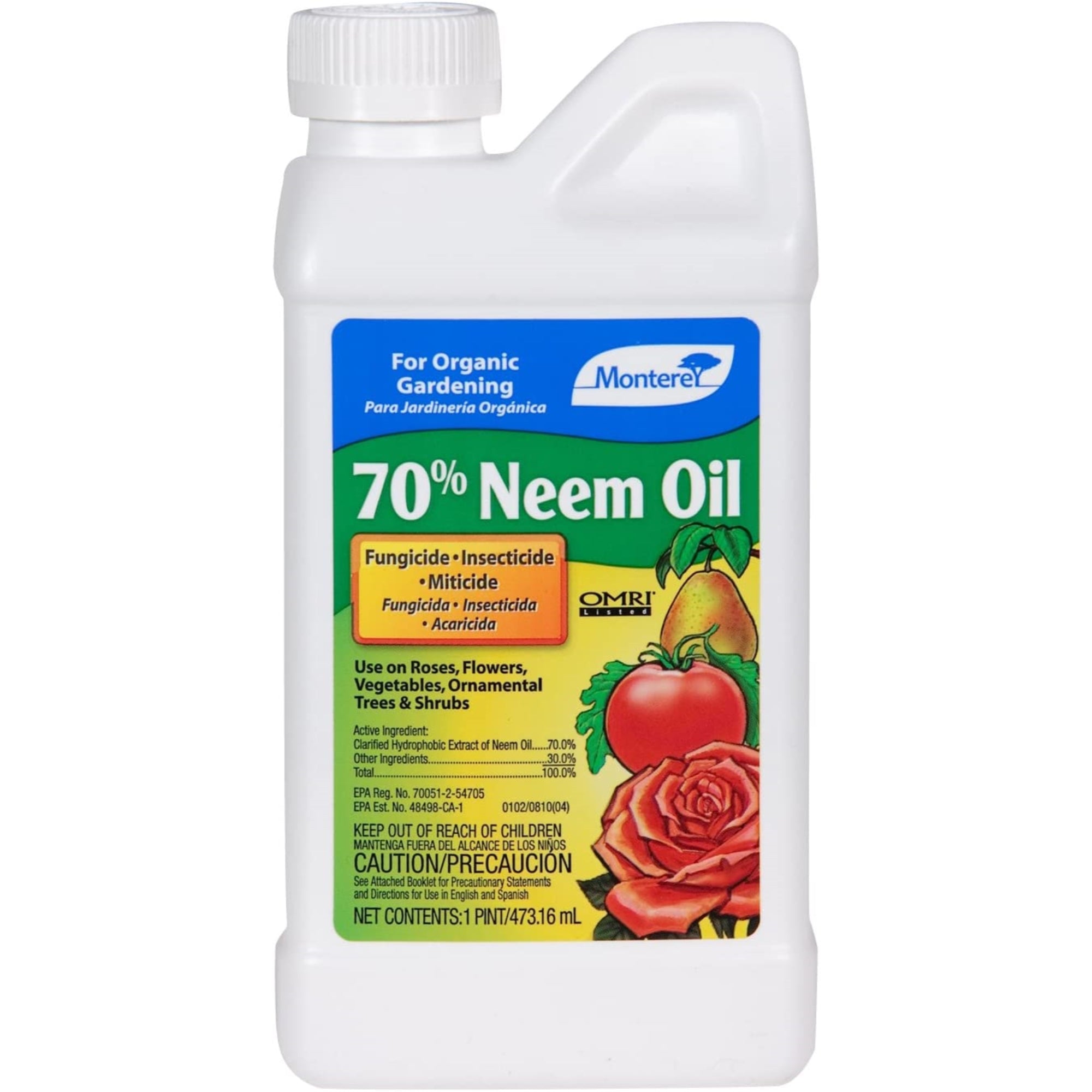 Monterey Neem Oil 70% for Controlling Insects & Disease - Pint LG6140