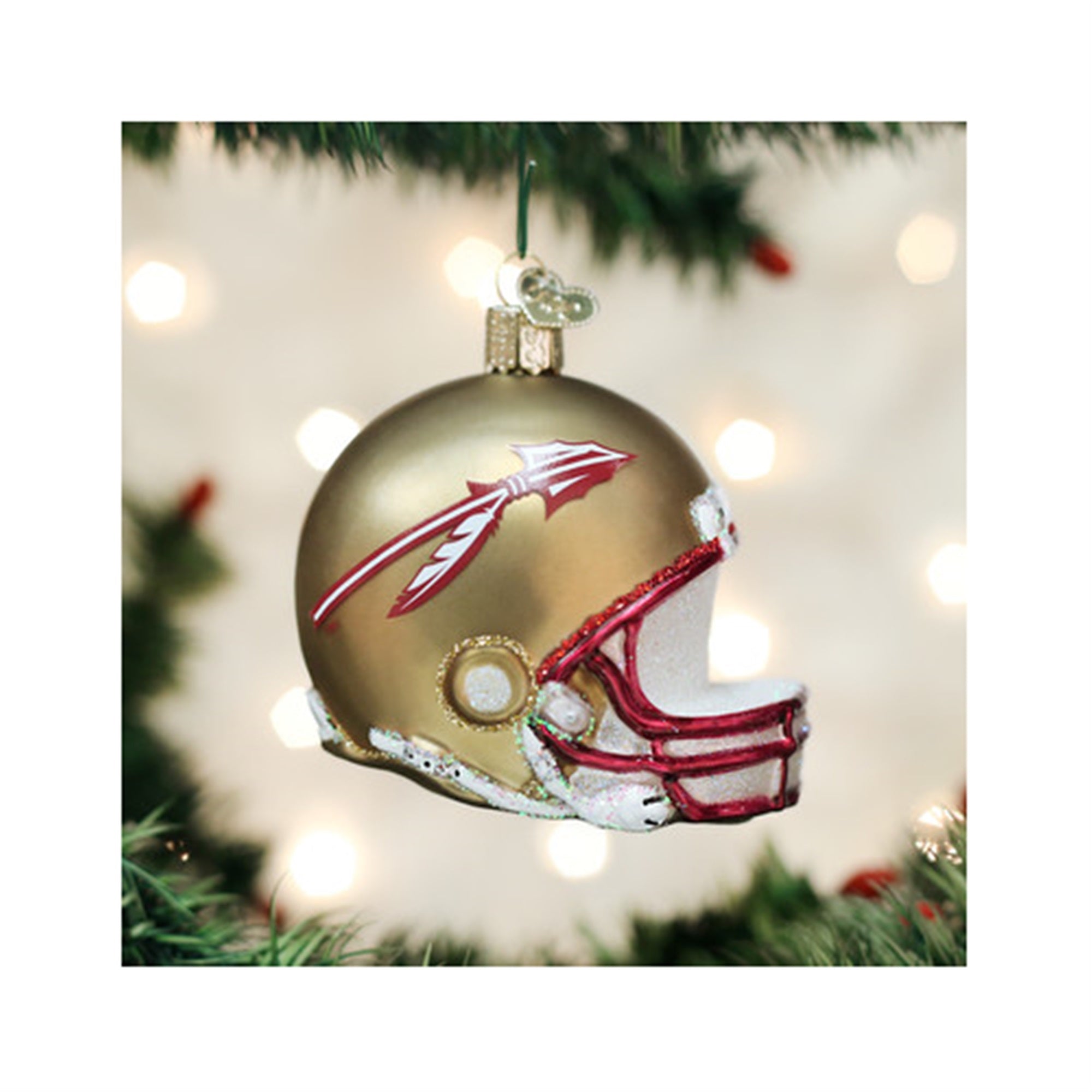 Old World Christmas Florida State Football Helmet Christmas Tree Ornament