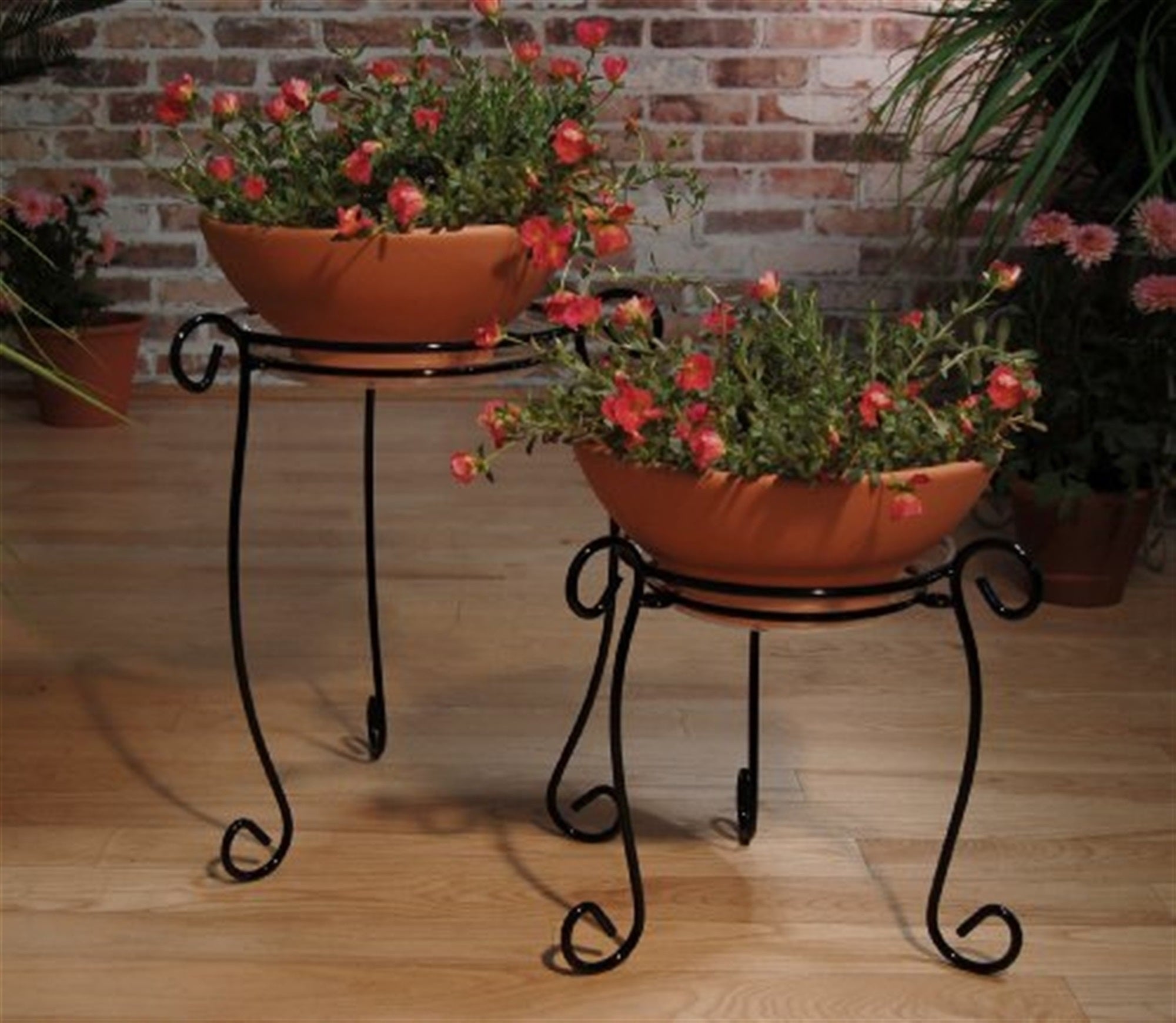 Plastec Simply Perfect Metal Plant Stand, Black 18" H