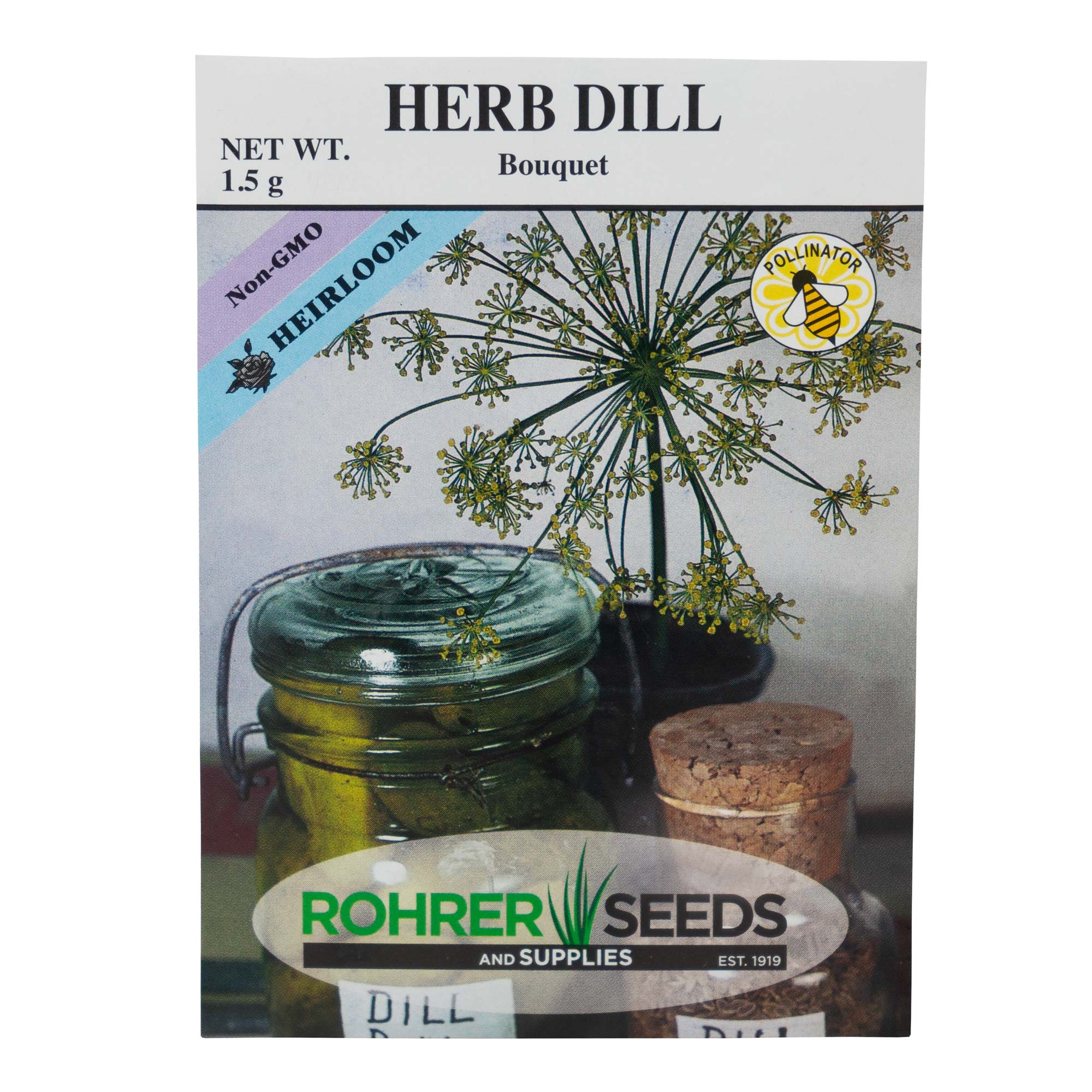 Rohrer Seeds Non-GMO Heirloom Herb Dill Bouquet, 1.5 Gram Packet