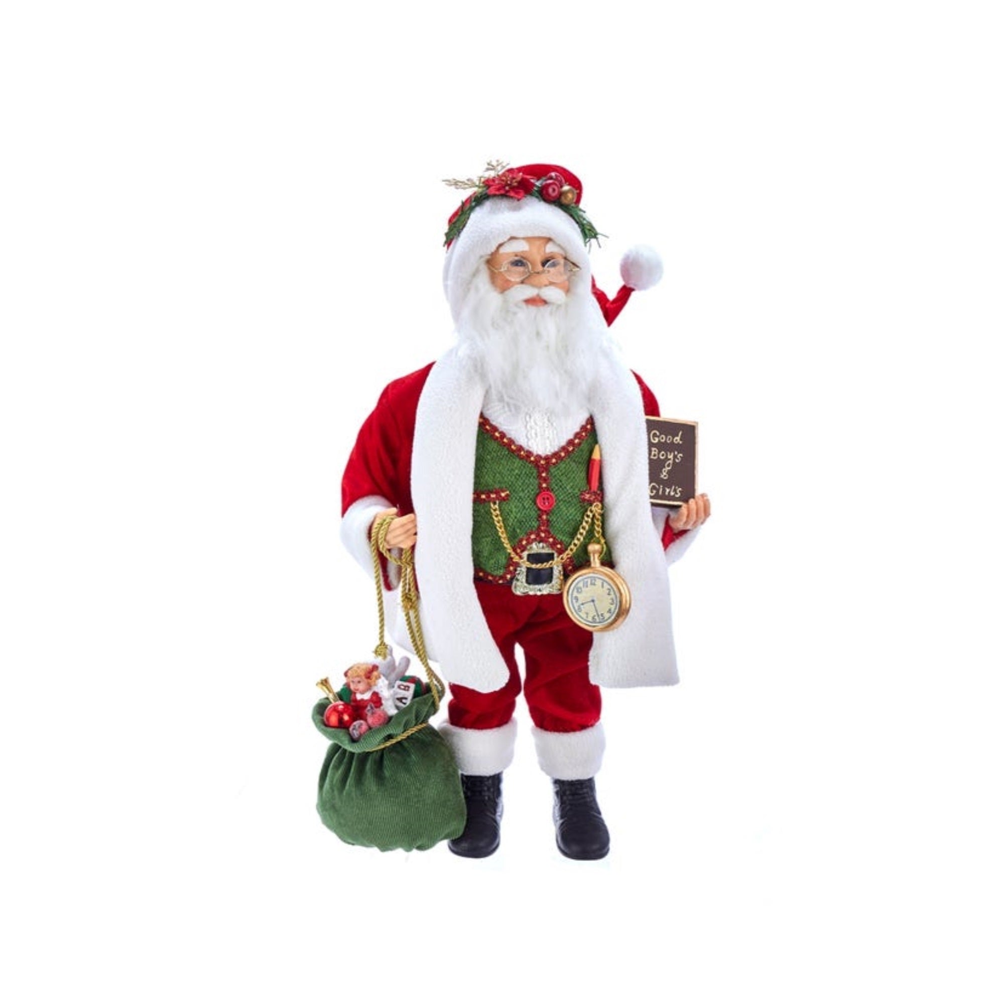 Kurt S. Adler Kringles Red, Green and White Santa, 18"