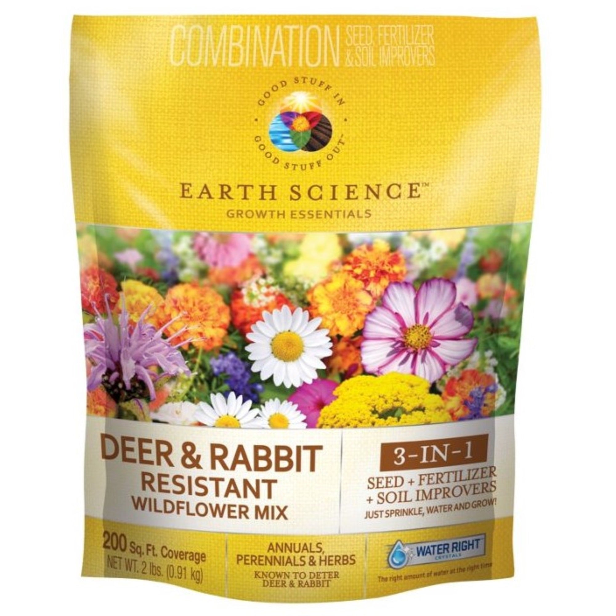 Earth Science Deer & Rabbit Resistant Flower Mix, 3-in-1 Formula - 2lb bag